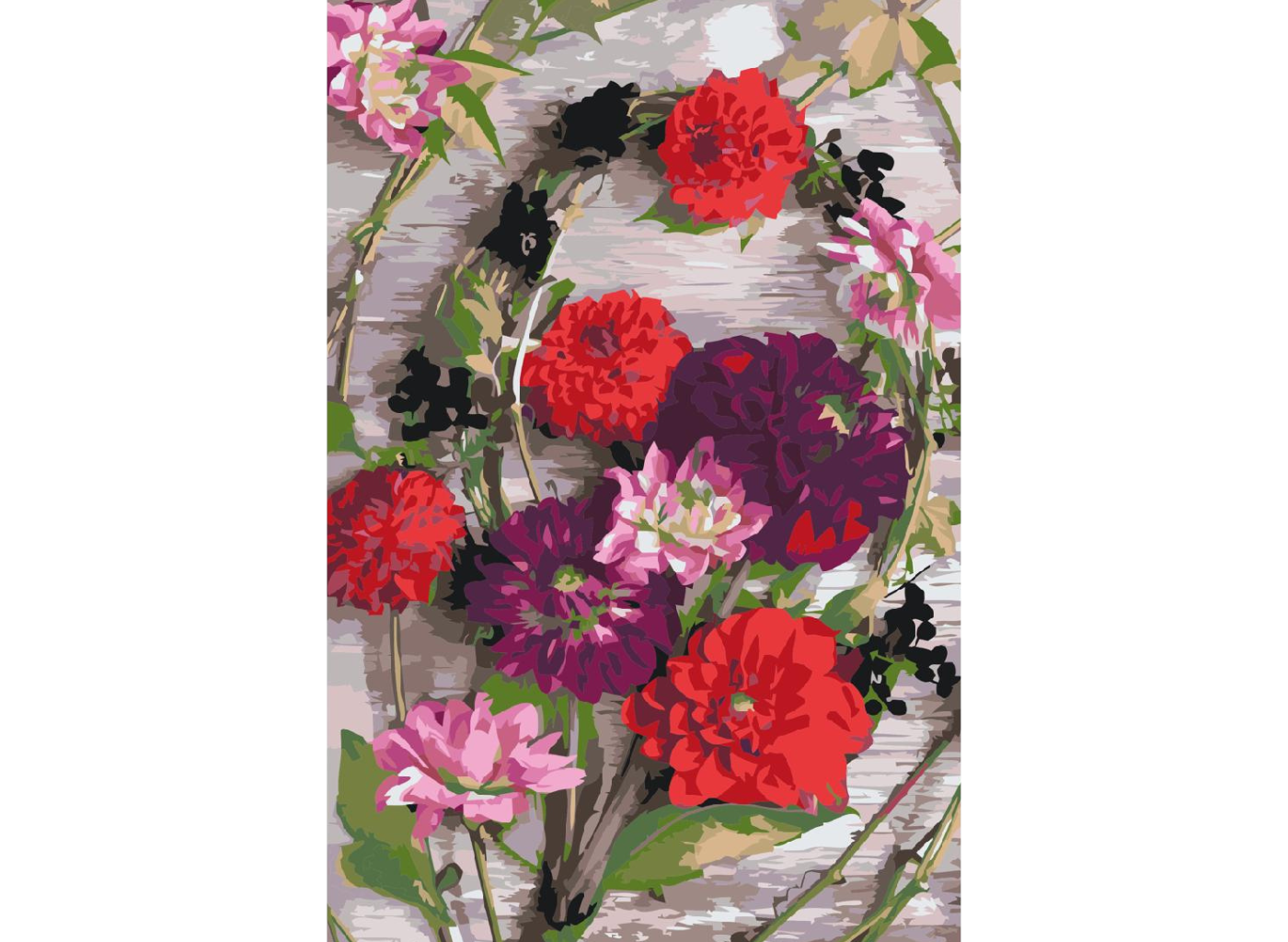 MALUJEŠ Malování podle čísel - MARIANNA LOKSHINA - NAARANŽOVANÉ KVĚTY Rozměr: 40x60 cm, Rámování: bez rámu a bez vypnutí plátna