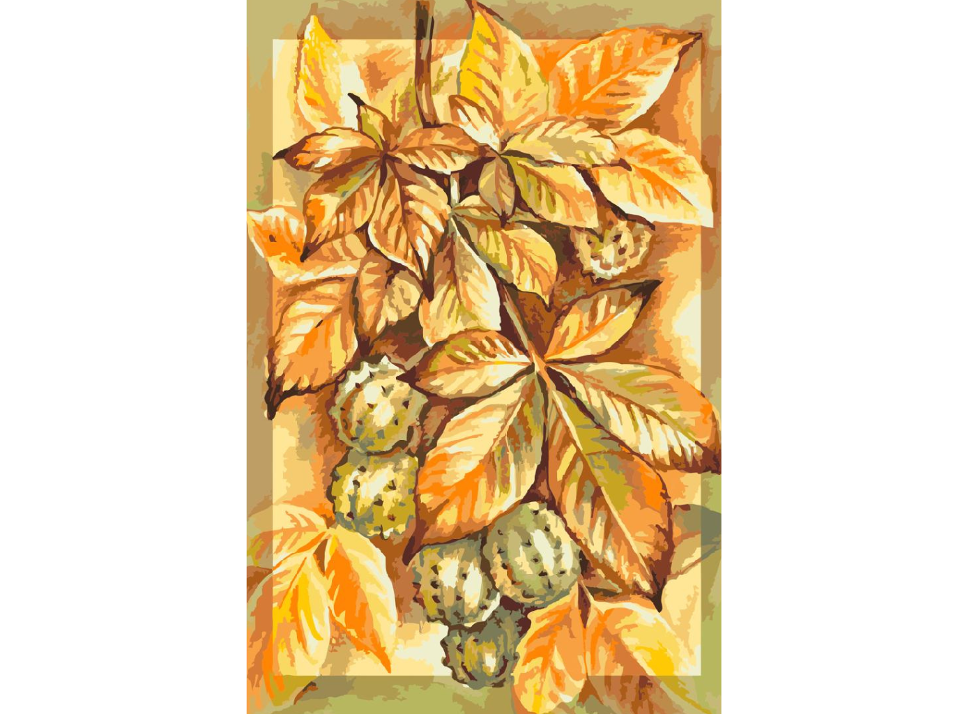 MALUJEŠ Malování podle čísel - ANNA´S ART - PODZIMNĚ ZBARVENÝ KAŠTAN Rozměr: 40x60 cm, Rámování: bez rámu a bez vypnutí plátna