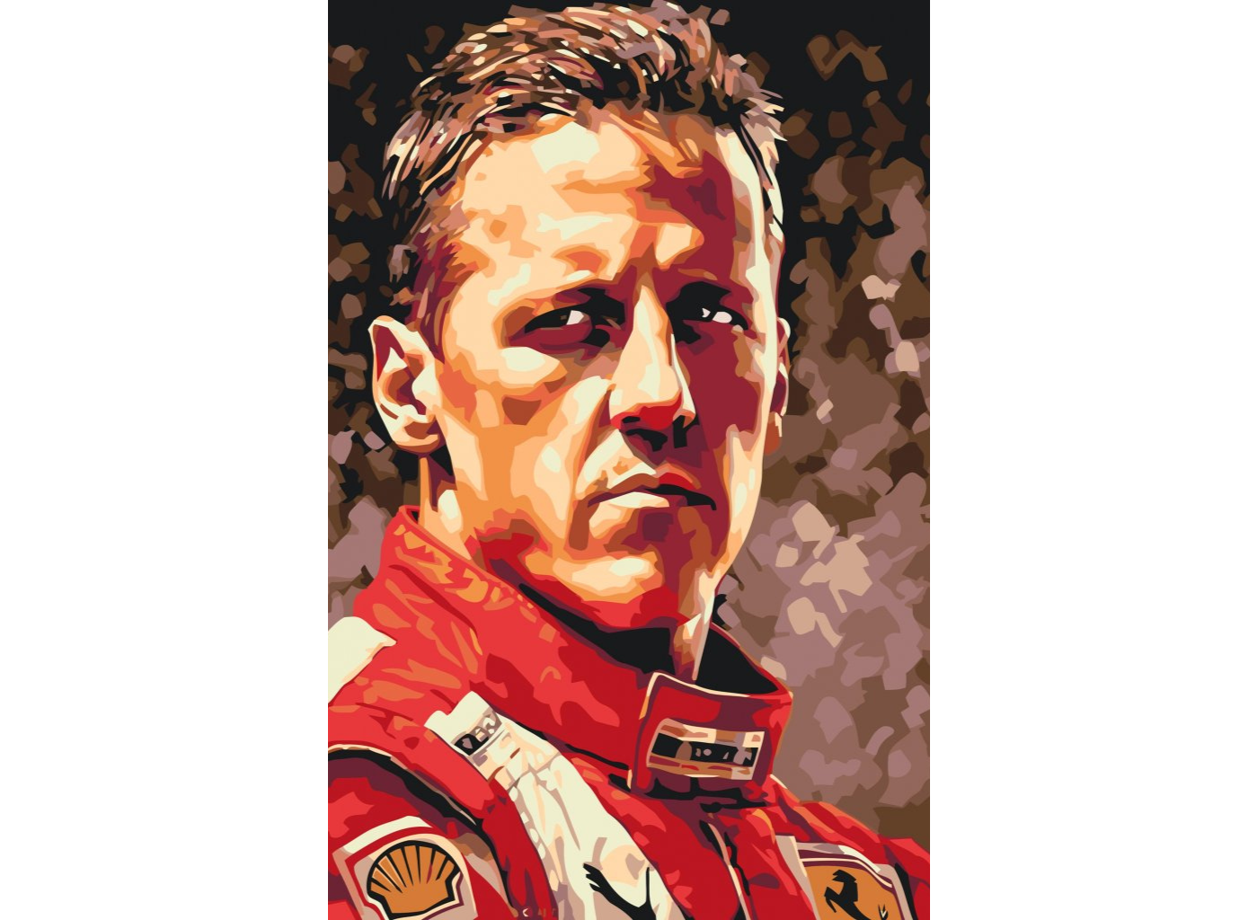 MALUJEŠ Malování podle čísel - MICHAEL SCHUMACHER Rozměr: 60x80 cm, Rámování: vypnuté plátno na rám