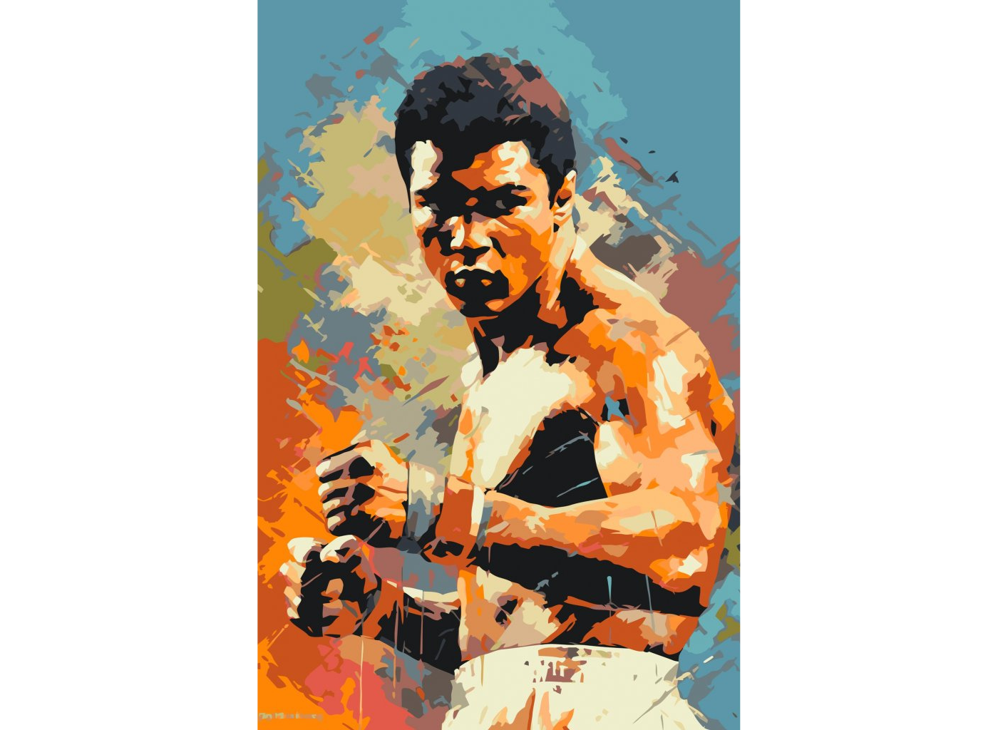 MALUJEŠ Malování podle čísel - MUHAMMAD ALI Rozměr: 60x80 cm, Rámování: bez rámu a bez vypnutí plátna