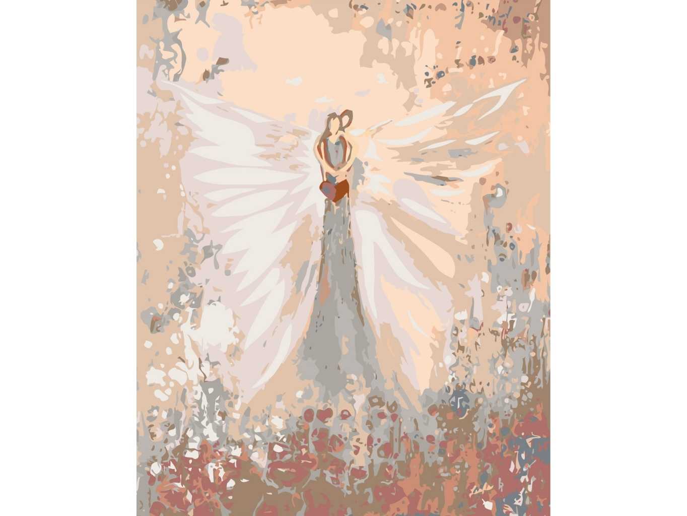 Levně ANDĚLÉ OD LENKY - EMBRACE ANGEL - BÉŽOVÝ - 40x50 plátno bez rámu