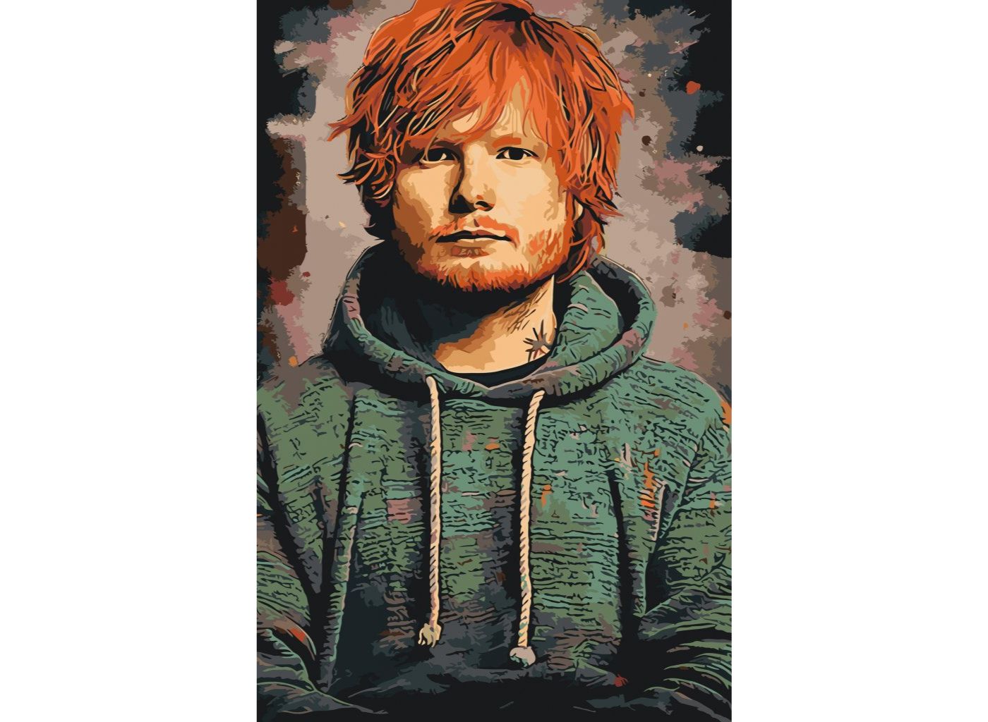 MALUJEŠ Malování podle čísel - ED SHEERAN Rozměr: 80x120 cm, Rámování: bez rámu a bez vypnutí plátna
