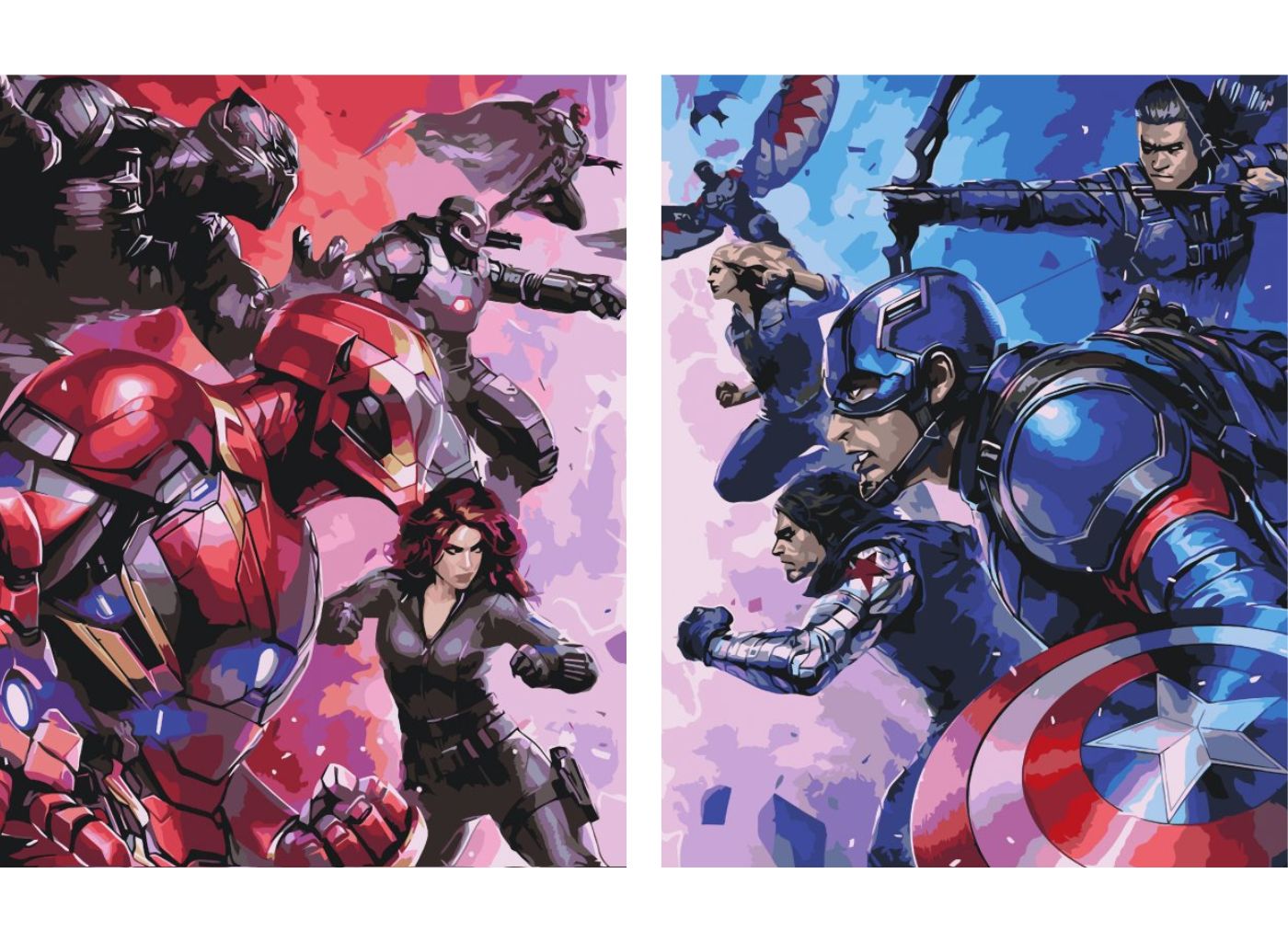 MALUJEŠ Malování podle čísel - SET AVENGERS Rozměr: 30x40 cm, Rámování: vypnuté plátno na rám