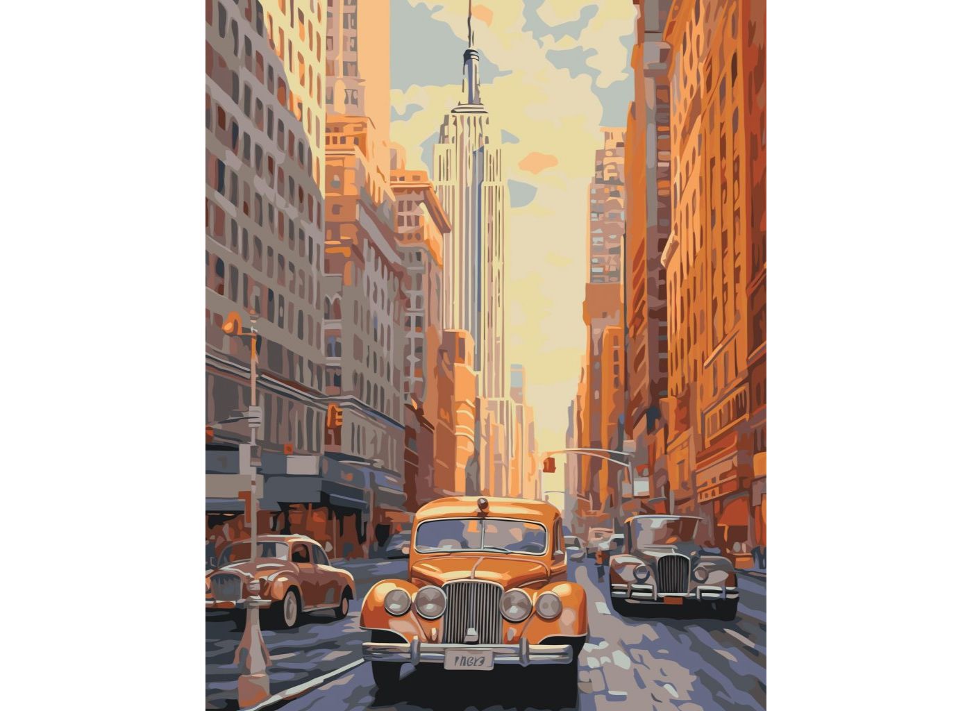 MALUJEŠ Malování podle čísel - STARÝ AMERICKÝ STYL V NEW YORKU Rozměr: 30x40 cm, Rámování: bez rámu a bez vypnutí plátna