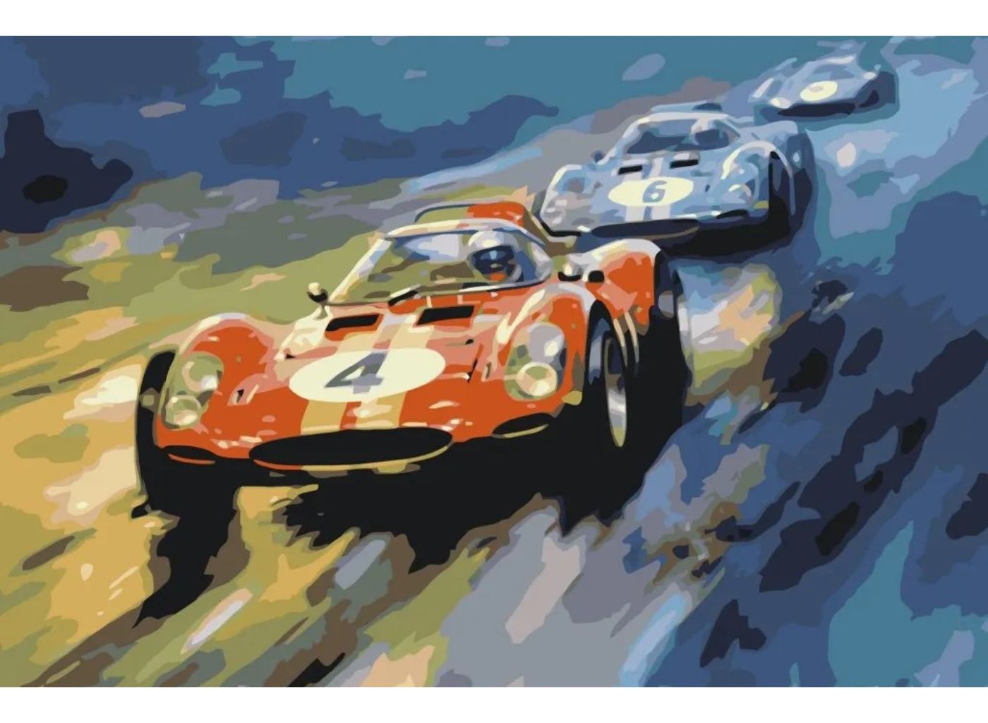 MALUJEŠ Malování podle čísel - ZÁVODY Rozměr: 40x60 cm, Rámování: vypnuté plátno na rám