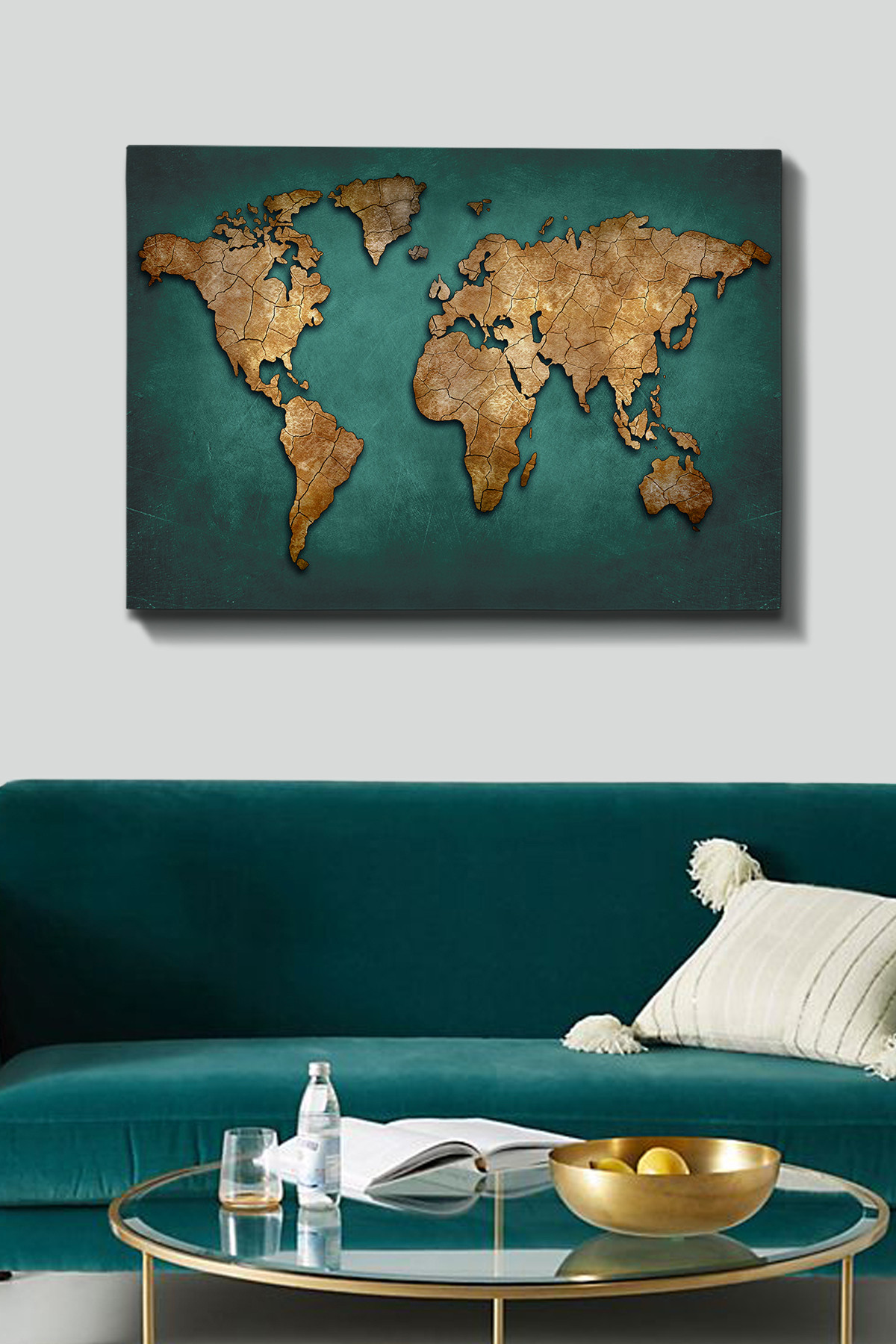 ASIR Dekorativní obraz MAPA na plátně 70x100 cm
