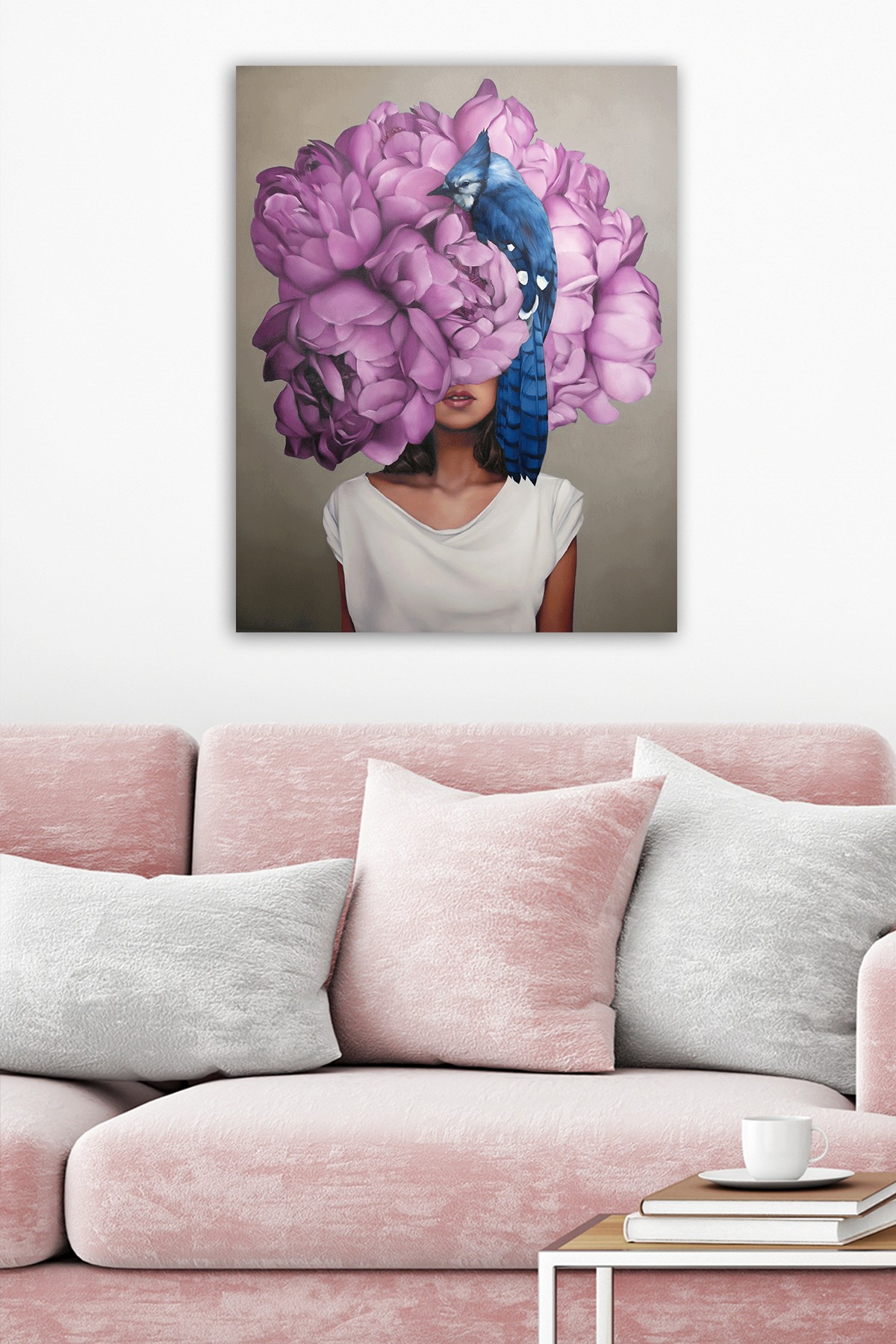 ASIR Dekorativní obraz na plátně ŽENA A PIVOŇKA 50x70 cm