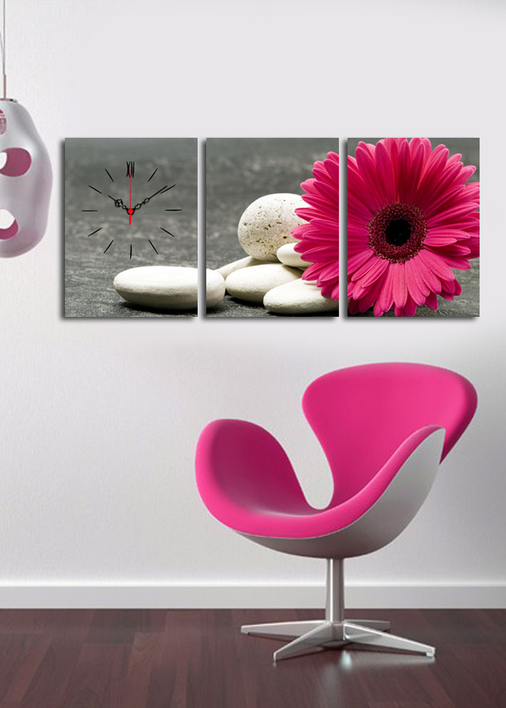 ASIR Nástěnné hodiny na plátně GERBERA 96x40 cm