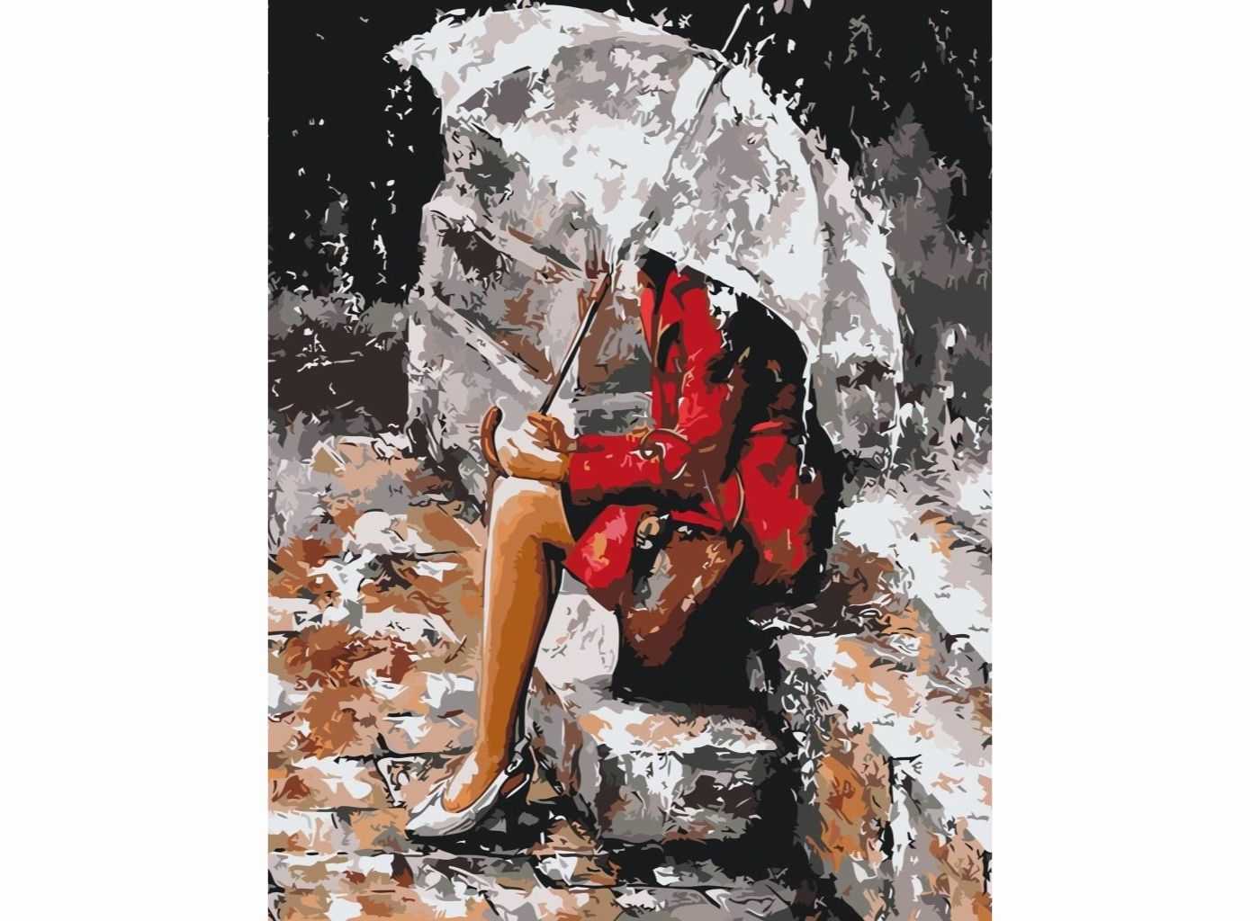 MALUJEŠ Malování podle čísel - ŽENA V DEŠTI Rozměr: 30 x 40 cm, Rámování: vypnuté plátno na rám