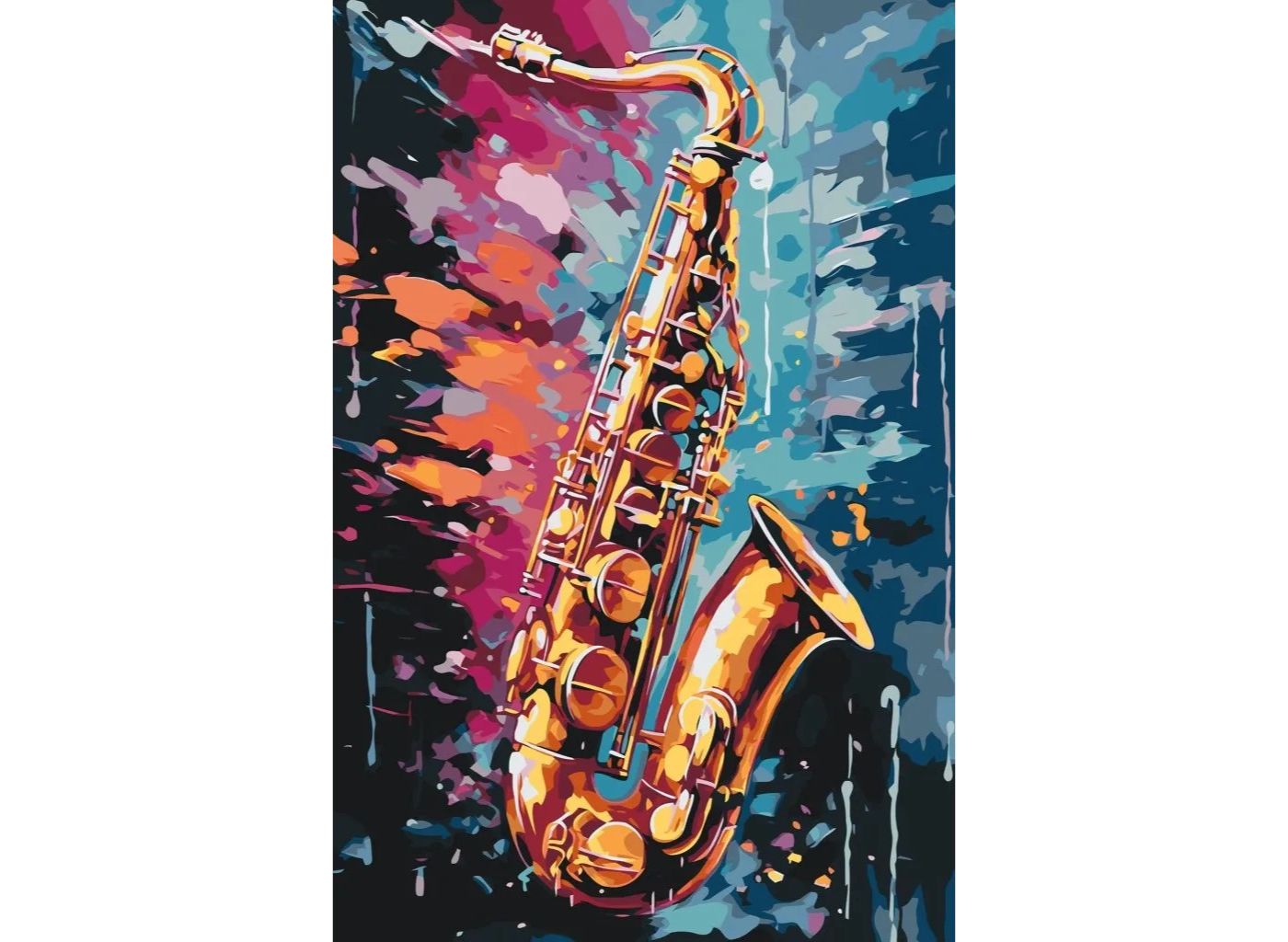 MALUJEŠ Malování podle čísel - SAXOFÓN Rozměr: 60x80 cm, Rámování: vypnuté plátno na rám