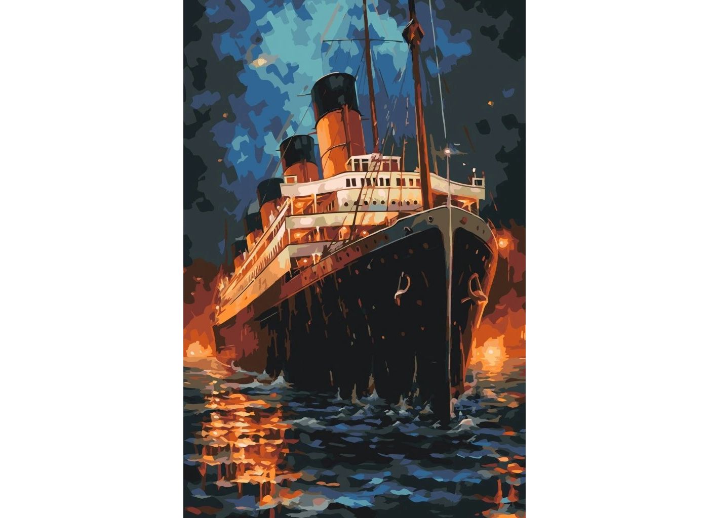 MALUJEŠ Malování podle čísel - TITANIC Rozměr: 80x120 cm, Rámování: bez rámu a bez vypnutí plátna