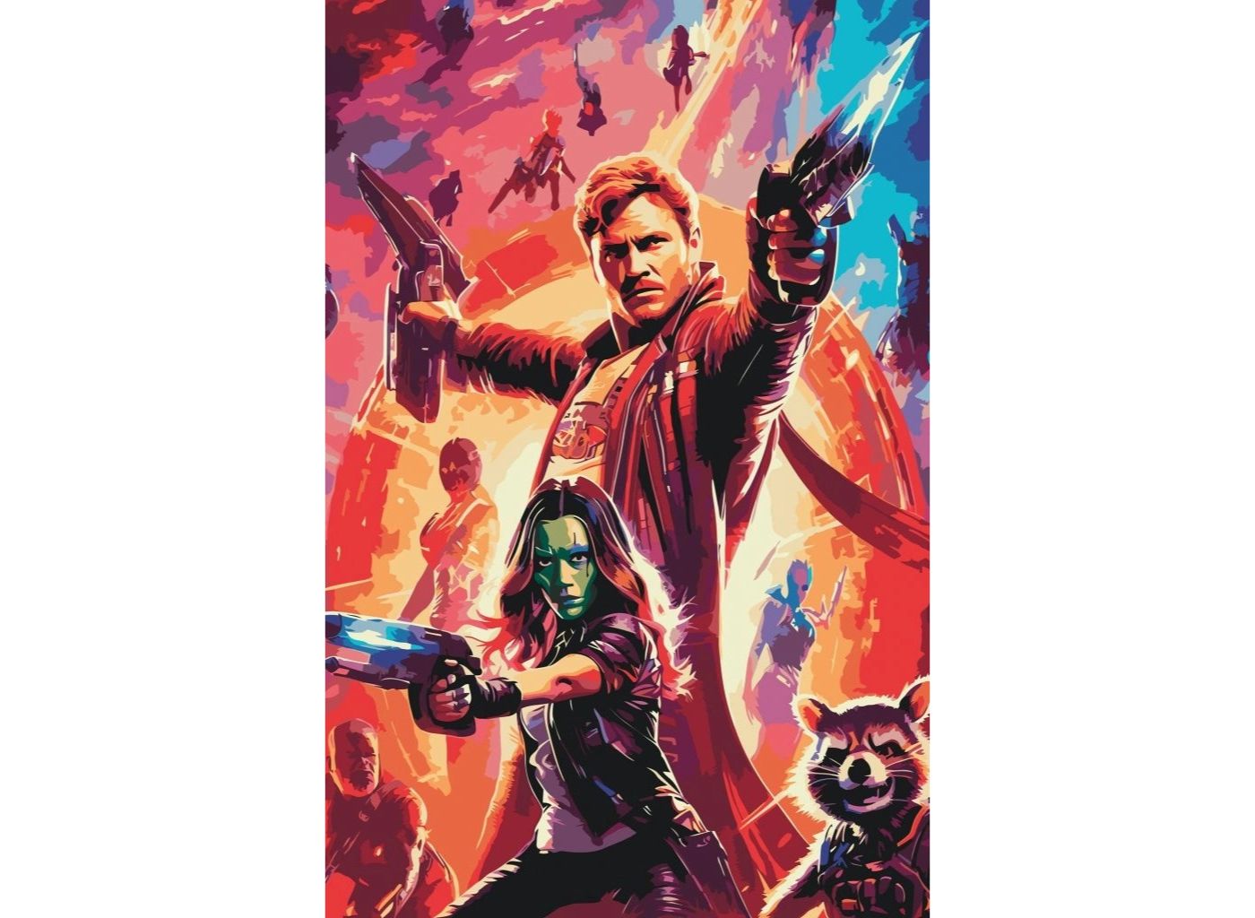 MALUJEŠ Malování podle čísel - STRÁŽCI GALAXIE Rozměr: 80x120 cm, Rámování: vypnuté plátno na rám