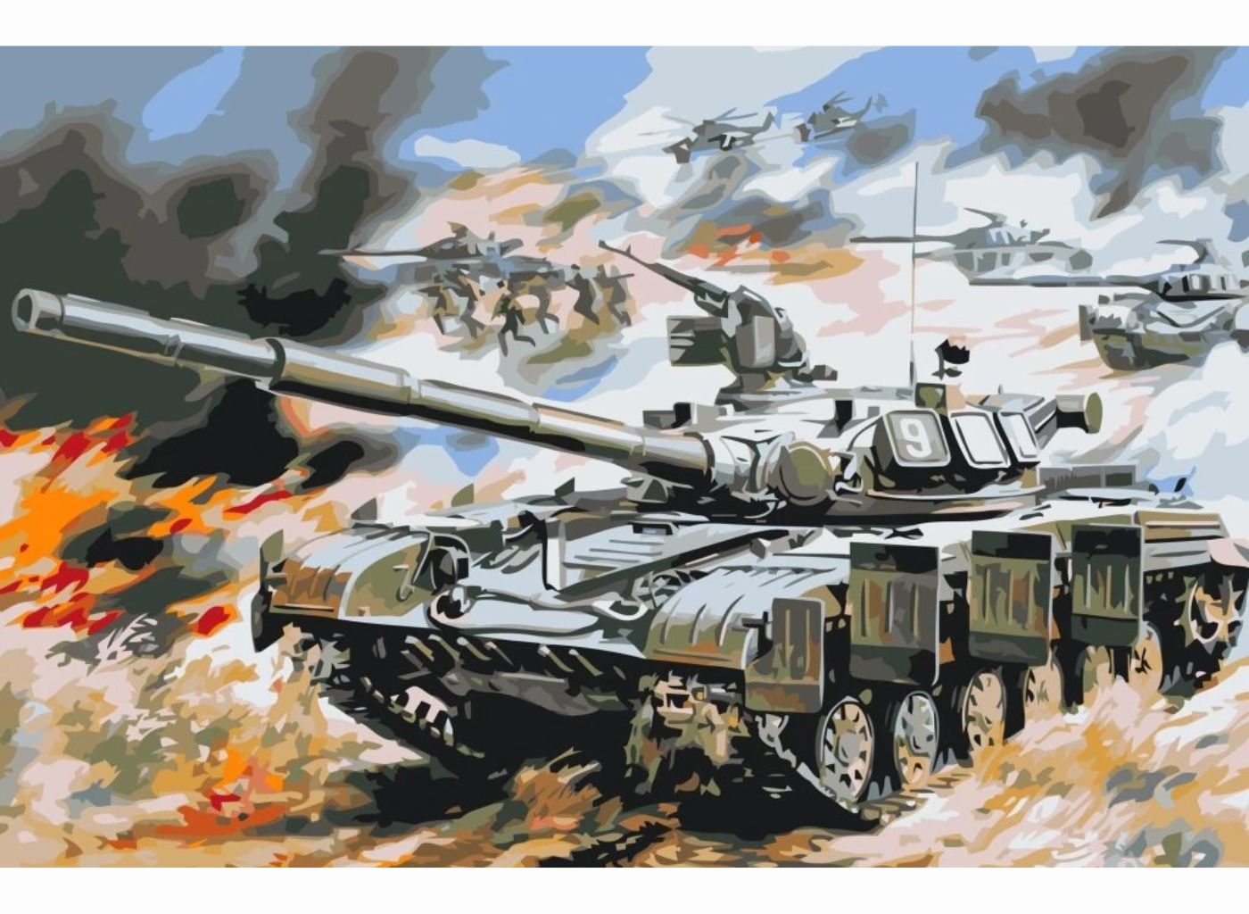 MALUJEŠ Malování podle čísel - TANK Rozměr: 60 x 80 cm, Rámování: vypnuté plátno na rám