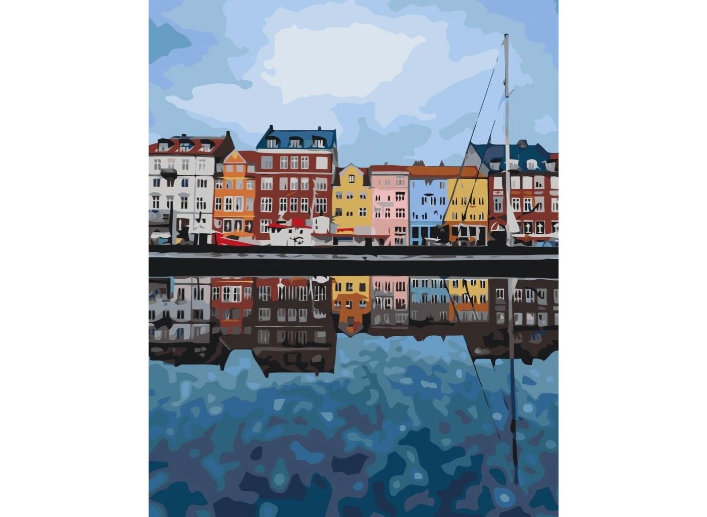 MALUJEŠ Malování podle čísel - COPENHAGEN, DÁNSKO Rozměr: 40 x 50 cm, Rámování: bez rámu a bez vypnutí plátna