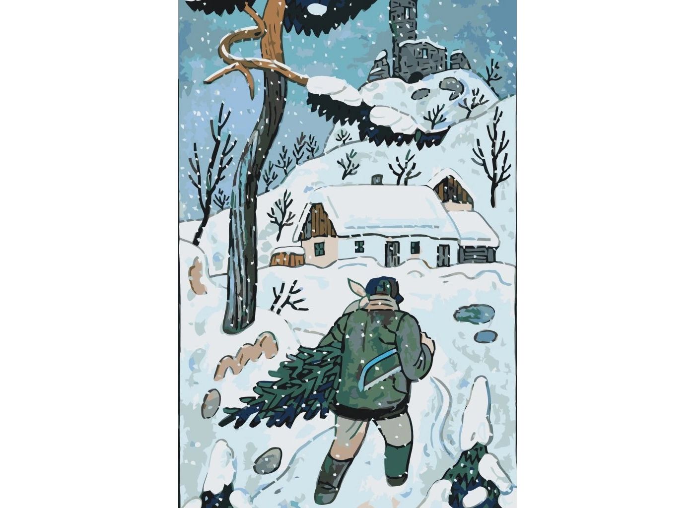MALUJEŠ JOSEF LADA - MALÍŘSKÁ SADA S MOTIVY DLE VLASTNÍHO VÝBĚRU Motivy Lady: Se stromečkem - 40x60 cm