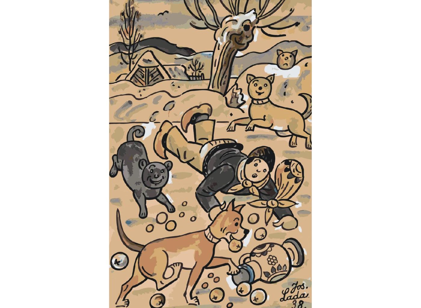 MALUJEŠ JOSEF LADA - MALÍŘSKÁ SADA S MOTIVY DLE VLASTNÍHO VÝBĚRU Motivy Lady: Koleda - 40x60 cm