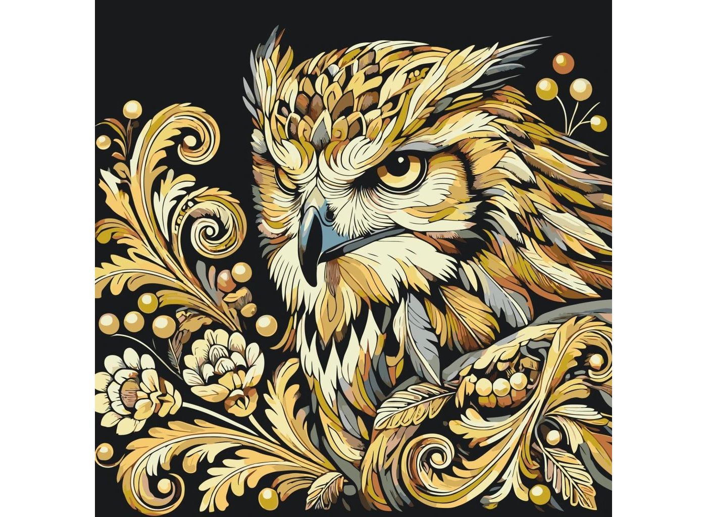 MALUJEŠ Malování podle čísel - VÝR S ORNAMENTY Rozměr: 50x50 cm, Rámování: vypnuté plátno na rám