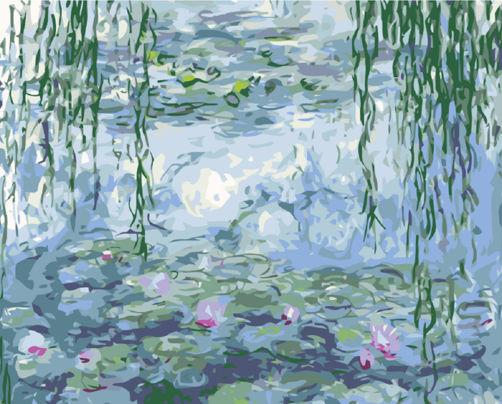 MALUJEŠ Malování podle čísel - LEKNÍNY (C.MONET) Rozměr: 80x100 cm, Rámování: vypnuté plátno na rám