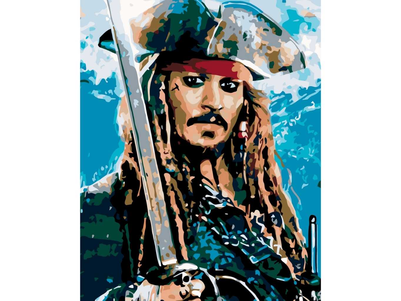MALUJEŠ Malování podle čísel - JACK SPARROW II Rozměr: 80x100 cm, Rámování: vypnuté plátno na rám