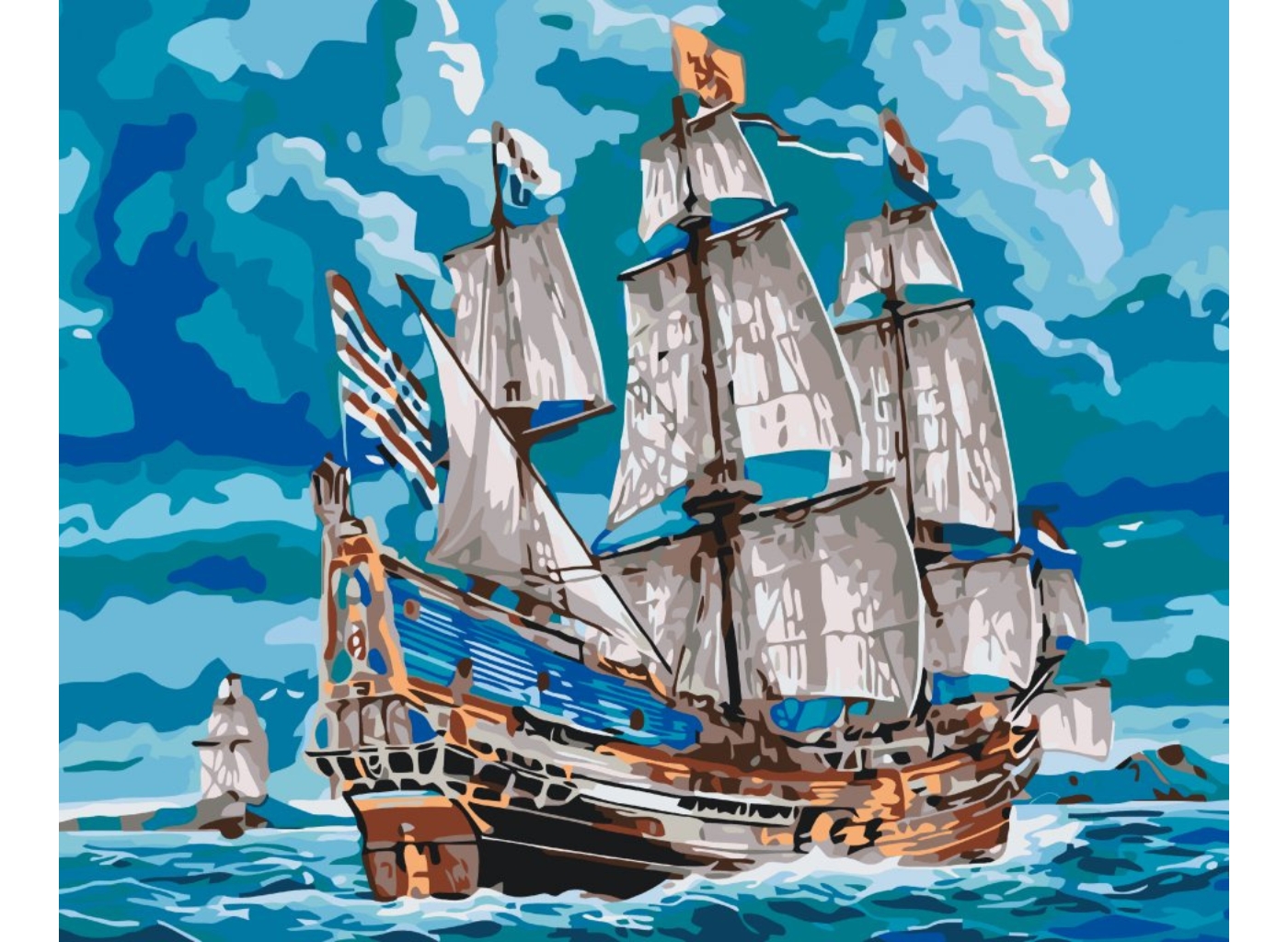 MALUJEŠ Malování podle čísel - BOUŘE JE BLÍZKO Rozměr: 40x50 cm, Rámování: vypnuté plátno na rám