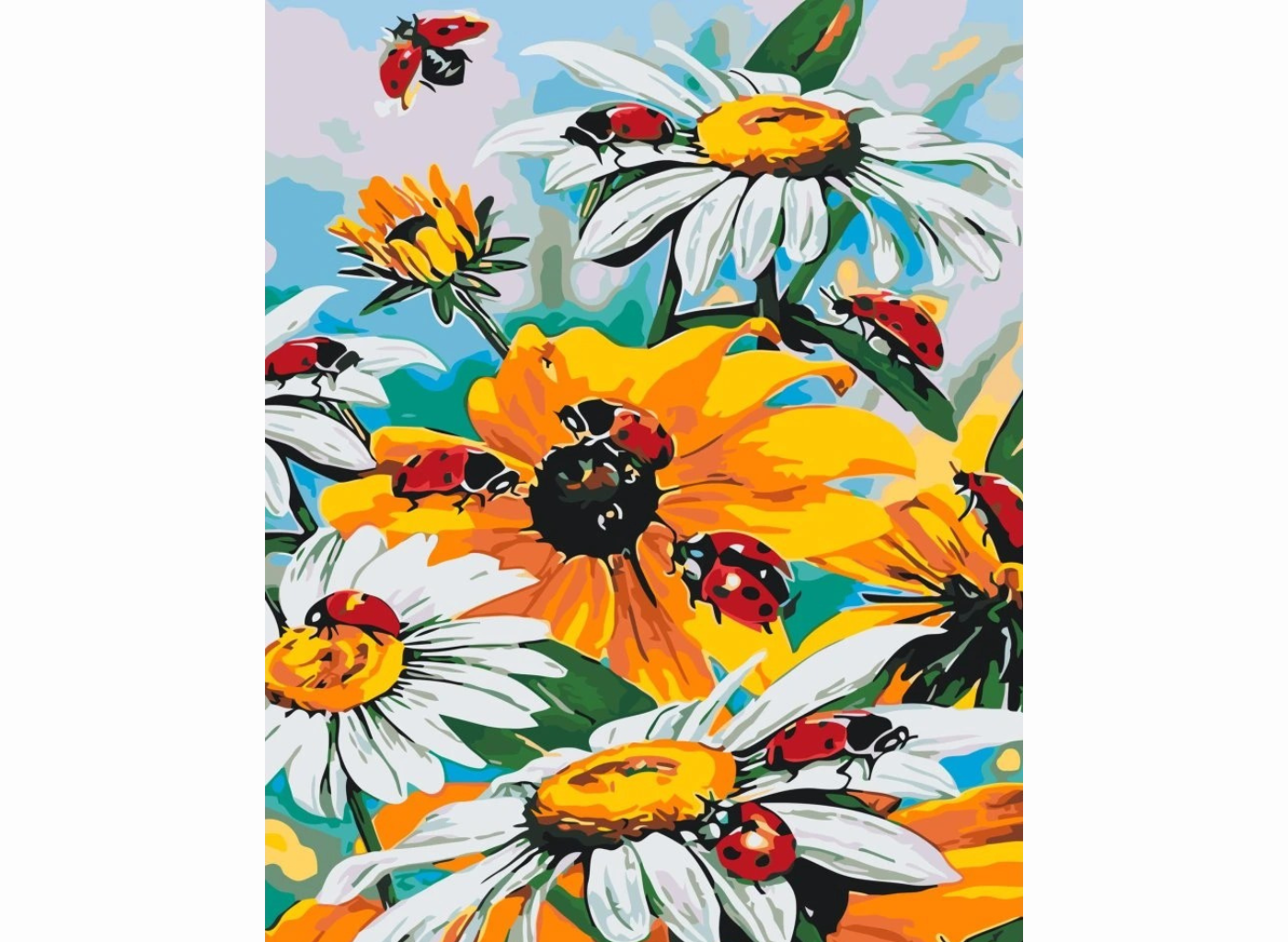 MALUJEŠ Malování podle čísel - BERUŠKY A KVĚTINY Rozměr: 30 x 40 cm, Rámování: vypnuté plátno na rám
