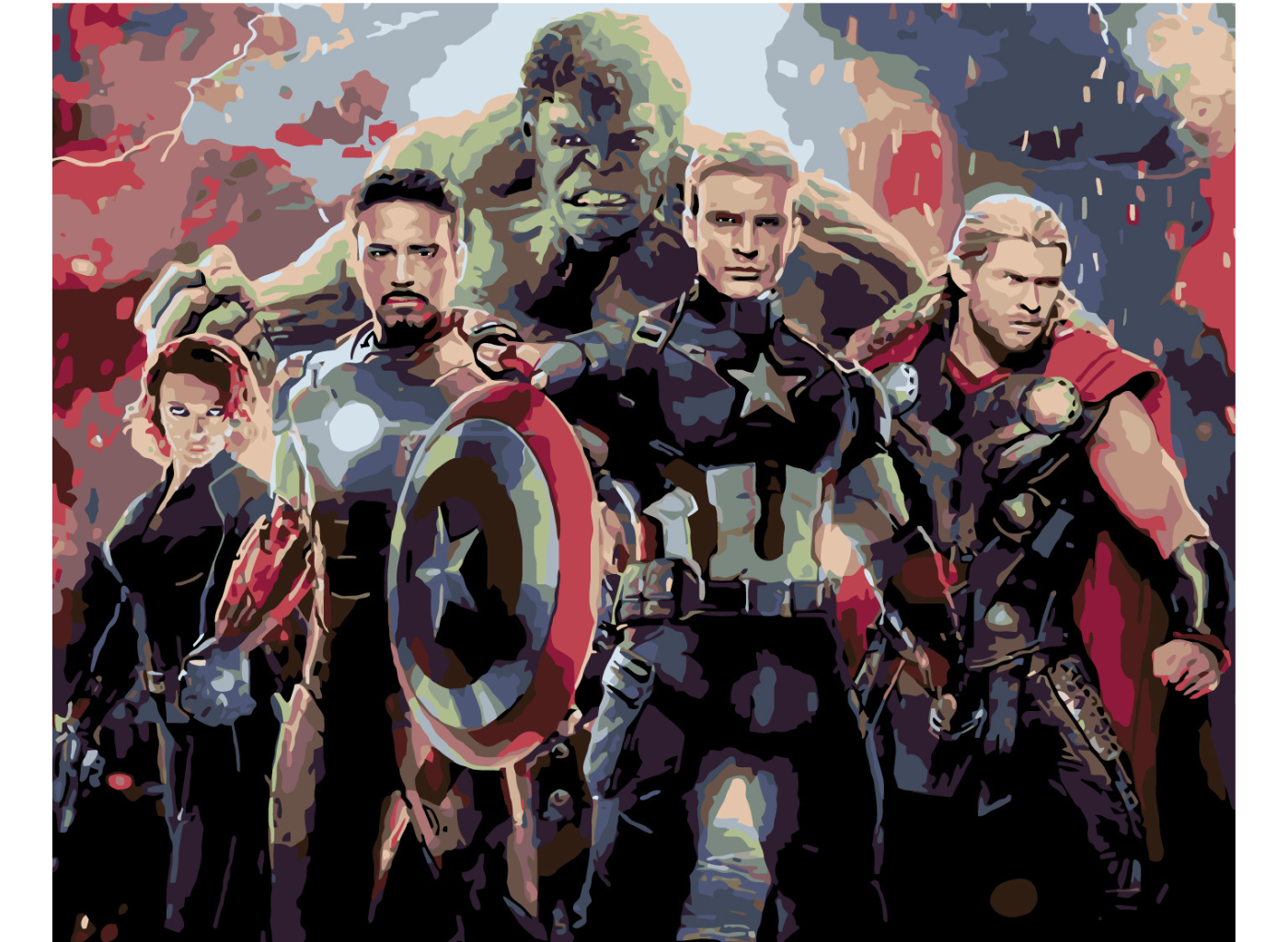 MALUJEŠ Malování podle čísel - AVENGERS END GAME Rozměr: 40x50 cm, Rámování: bez rámu a bez vypnutí plátna