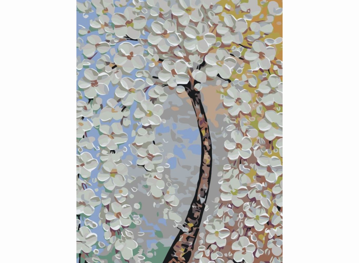 MALUJEŠ Malování podle čísel - KVETOUCÍ TŘEŠEŇ Rozměr: 60 x 80 cm, Rámování: vypnuté plátno na rám