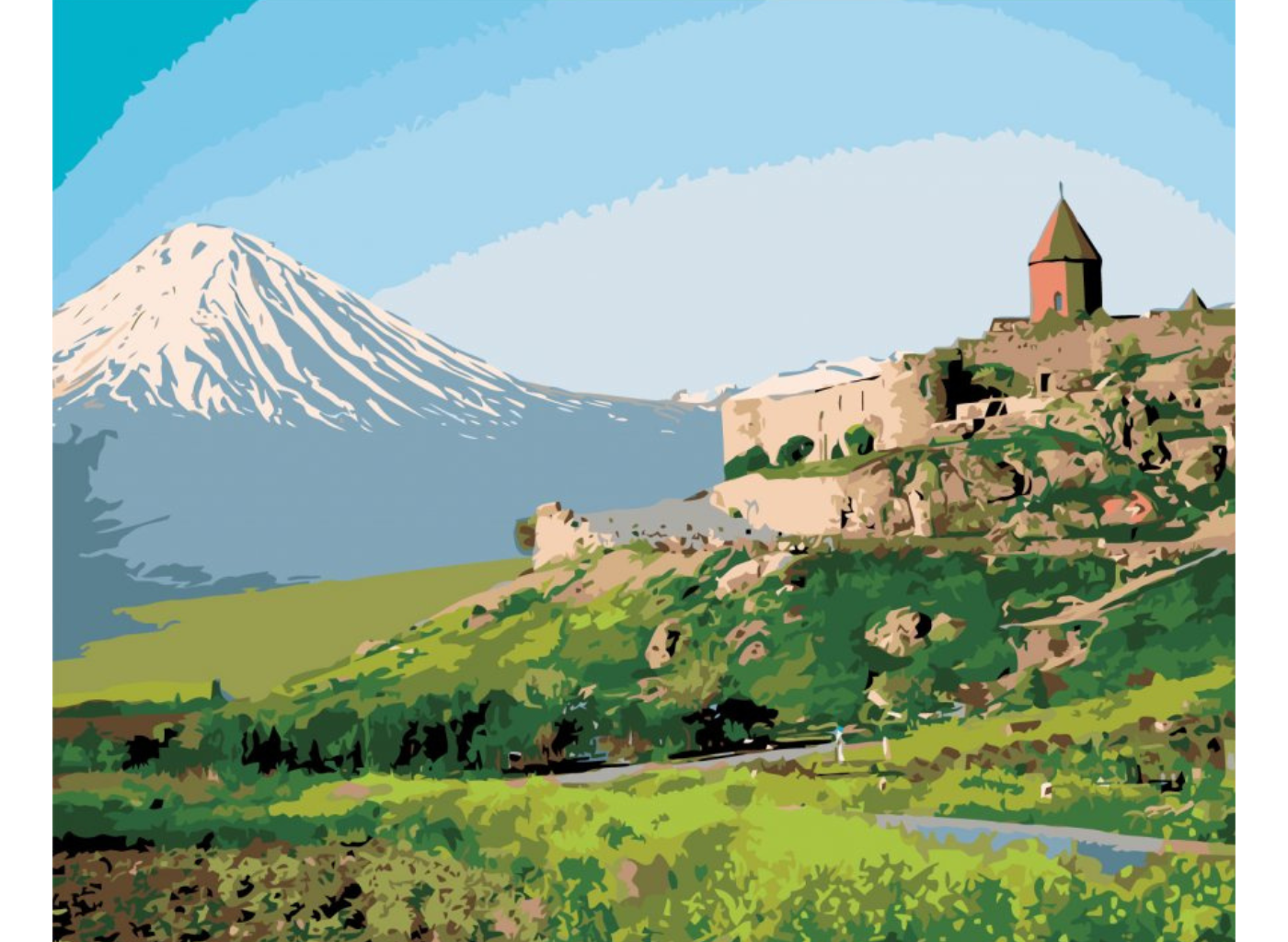 MALUJEŠ Malování podle čísel - STARÝ HRAD Rozměr: 40x50 cm, Rámování: vypnuté plátno na rám