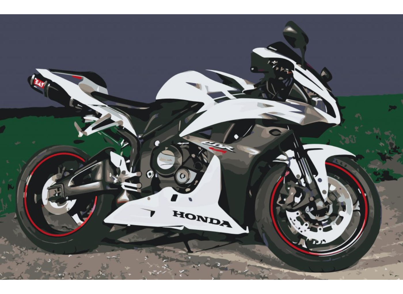 MALUJEŠ Malování podle čísel - HONDA Rozměr: 40x60 cm, Rámování: vypnuté plátno na rám