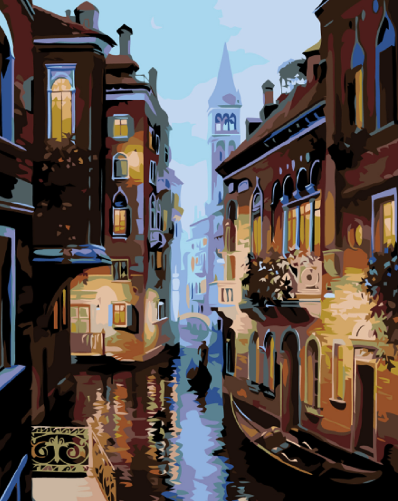 MALUJEŠ Malování podle čísel - BENÁTKY Rozměr: 40x50 cm, Rámování: bez rámu a bez vypnutí plátna