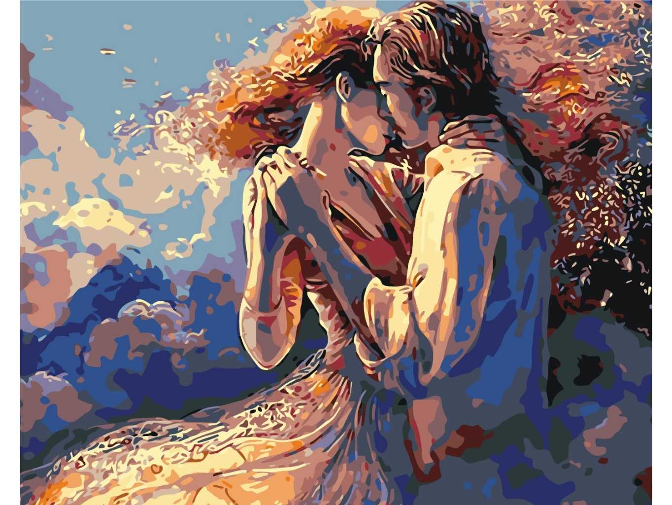 MALUJEŠ Malování podle čísel - ZAMILOVANÝ TANEC Rozměr: 80x100 cm, Rámování: bez rámu a bez vypnutí plátna