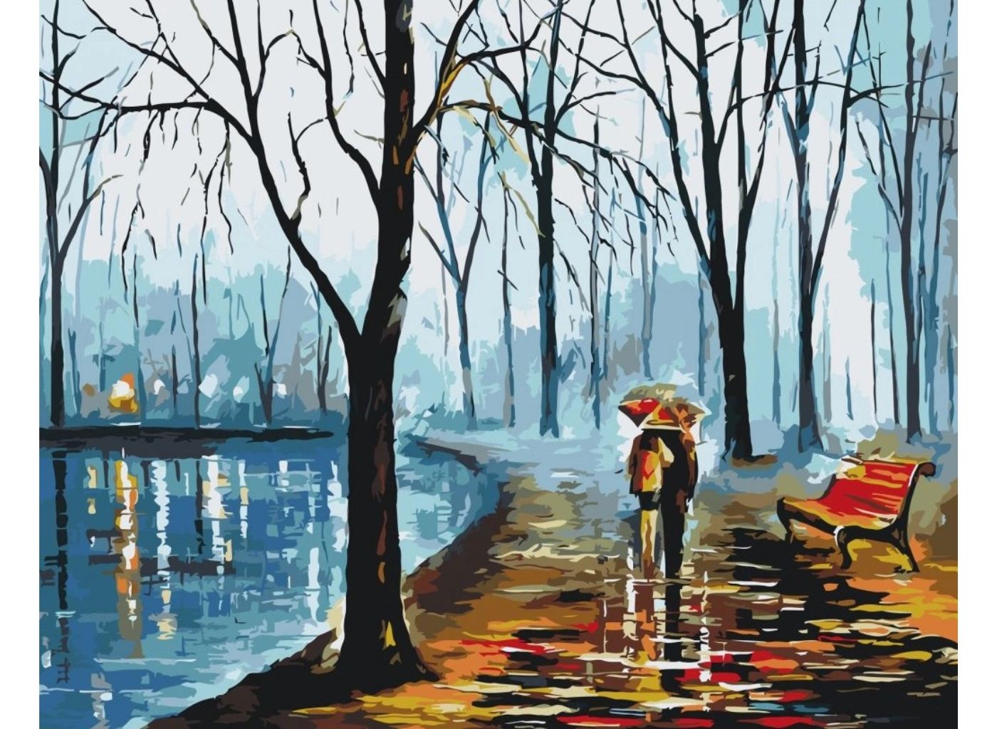 MALUJEŠ Malování podle čísel - NA PROCHÁZCE U VODY Rozměr: 40 x 50 cm, Rámování: vypnuté plátno na rám