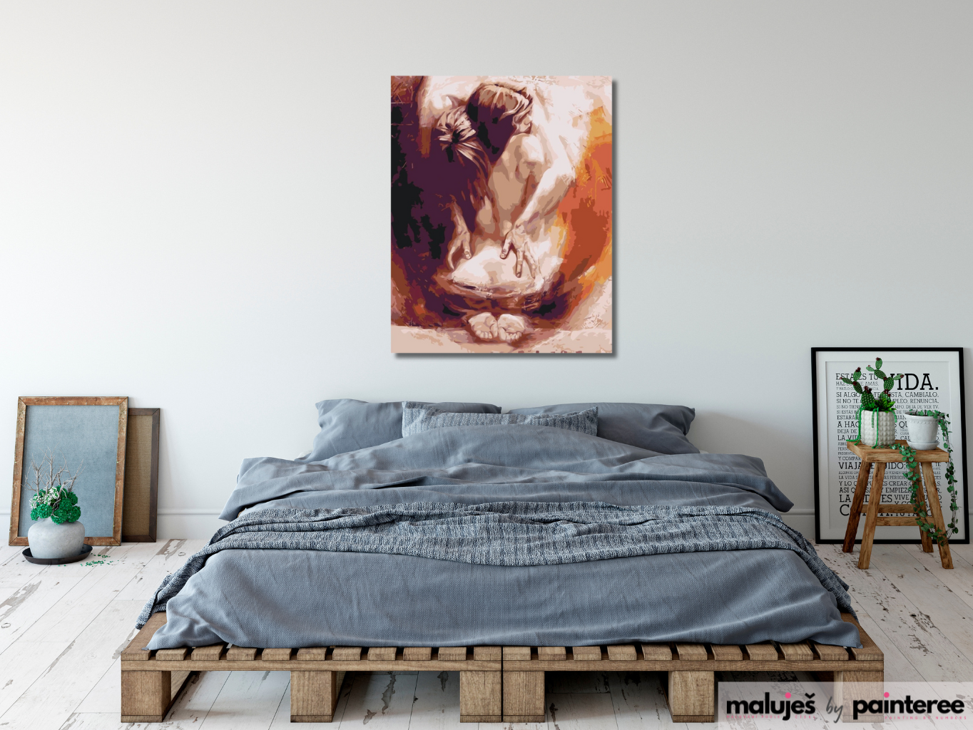 MALUJEŠ Malování podle čísel - ŽENA V OBJETÍ MUŽE Rozměr: 80x100 cm, Rámování: bez rámu a bez vypnutí plátna