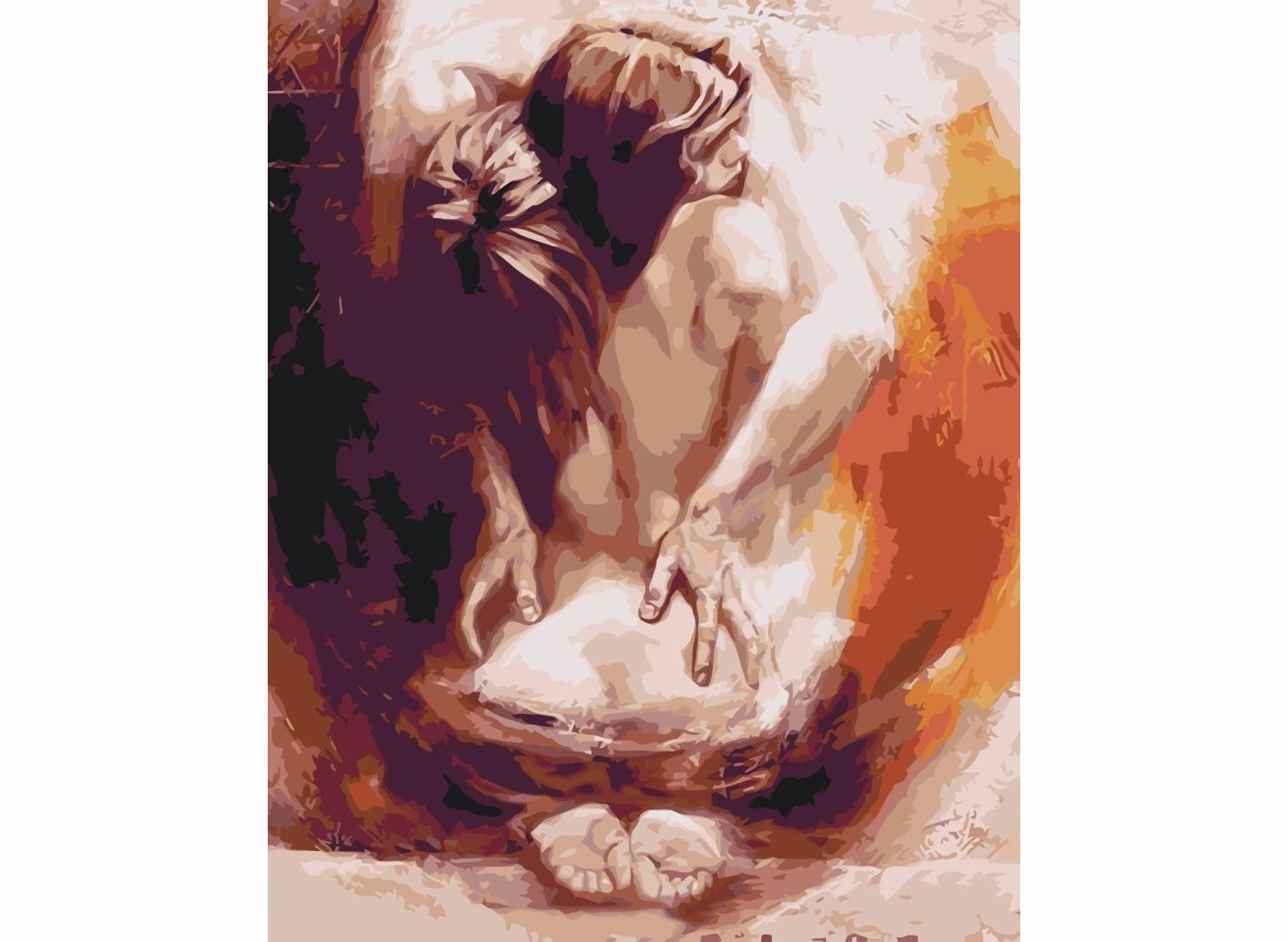 MALUJEŠ Malování podle čísel - ŽENA V OBJETÍ MUŽE Rozměr: 40 x 50 cm, Rámování: vypnuté plátno na rám