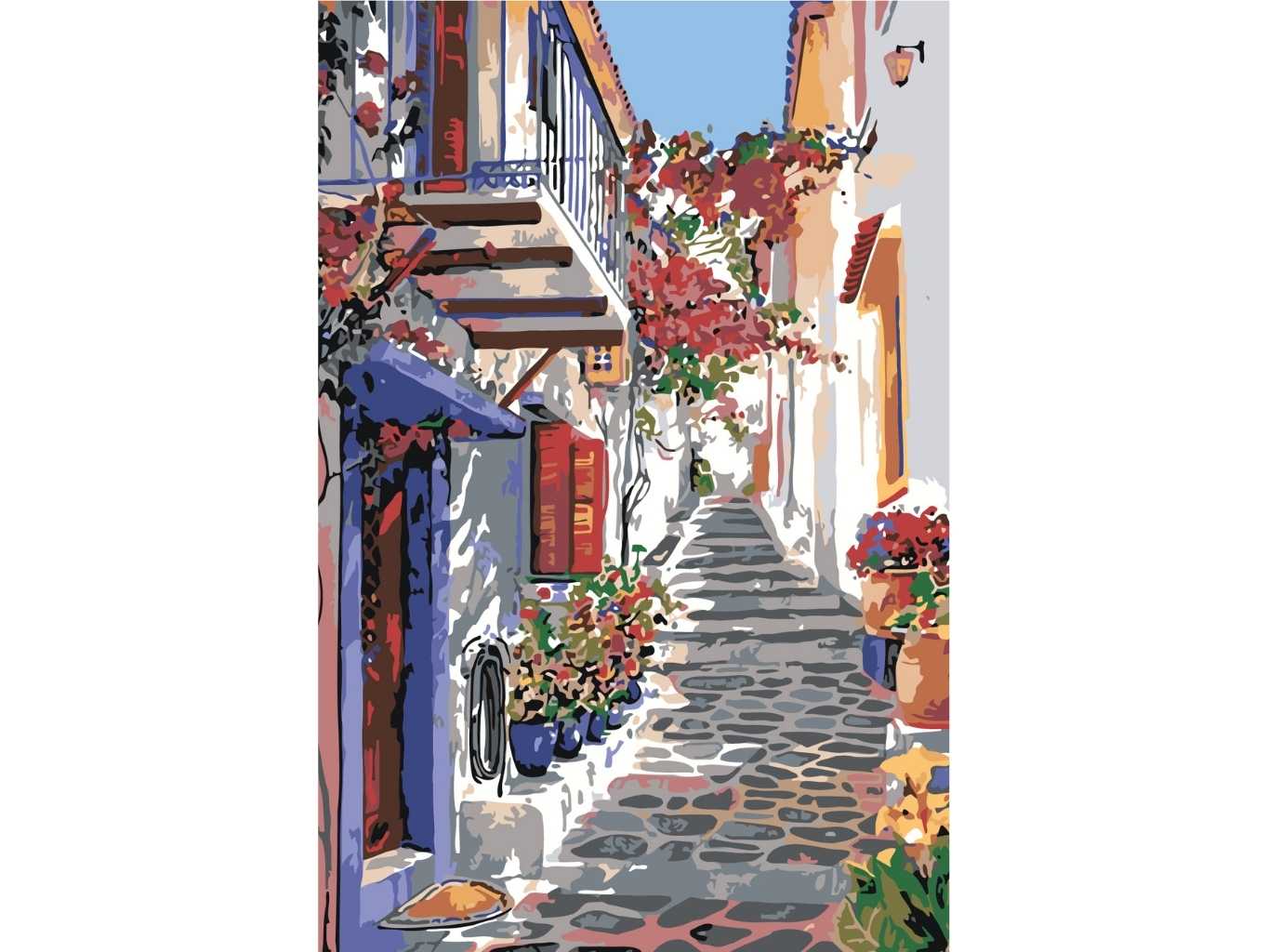 MALUJEŠ Malování podle čísel - ŠPANĚLSKÁ ULIČKA Rozměr: 80x120 cm, Rámování: bez rámu a bez vypnutí plátna