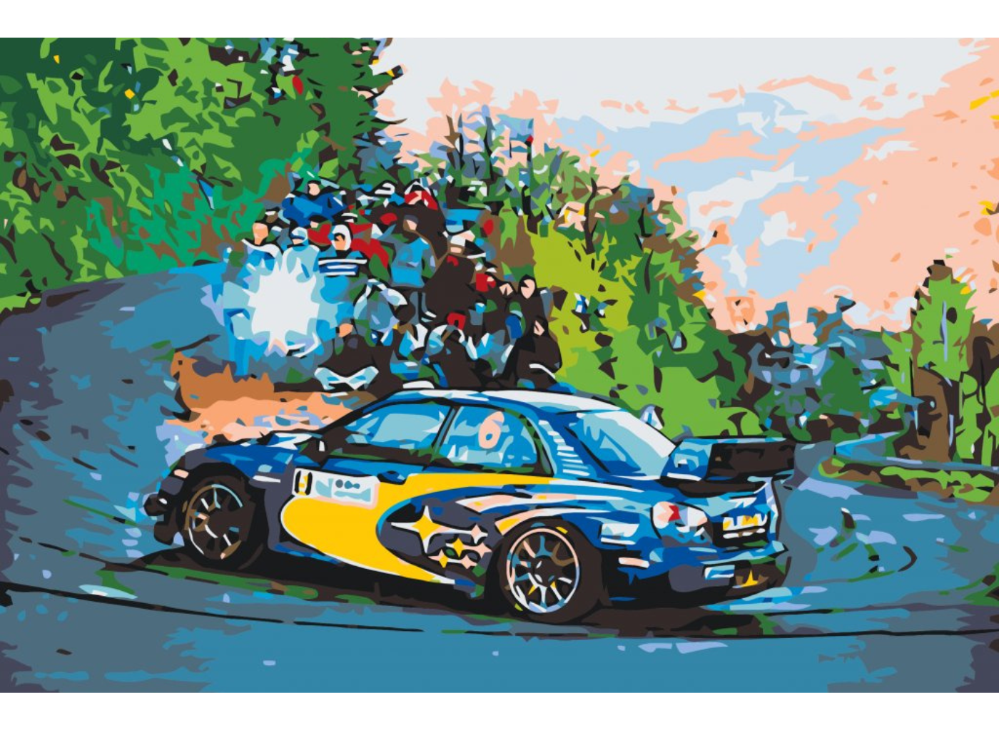MALUJEŠ Malování podle čísel - ZÁVODNÍ SUBARU Rozměr: 80x120 cm, Rámování: vypnuté plátno na rám