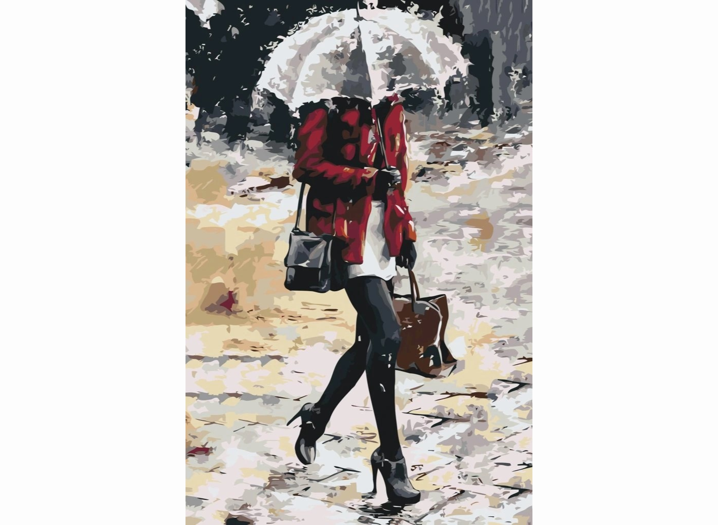 MALUJEŠ Malování podle čísel - ŽENA V DEŠTI II Rozměr: 60x80 cm, Rámování: bez rámu a bez vypnutí plátna