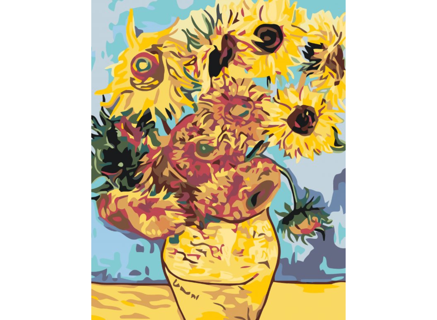 MALUJEŠ Malování podle čísel - SLUNEČNICE (VAN GOGH) Rozměr: 40x50 cm, Rámování: bez rámu a bez vypnutí plátna