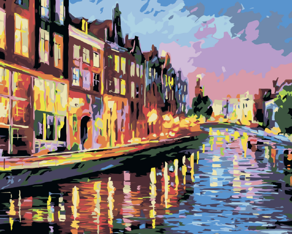MALUJEŠ Malování podle čísel - NOC V BENÁTKÁCH Rozměr: 30x40 cm, Rámování: bez rámu a bez vypnutí plátna