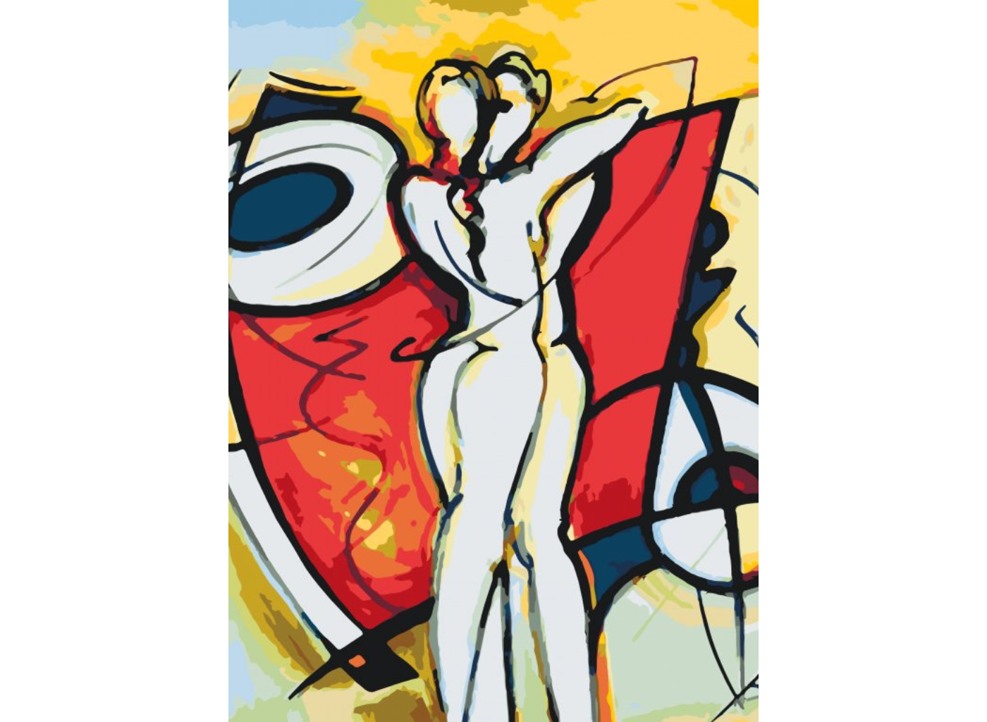 MALUJEŠ Malování podle čísel - ABSTRAKCE MILENCŮ Rozměr: 80x100 cm, Rámování: bez rámu a bez vypnutí plátna