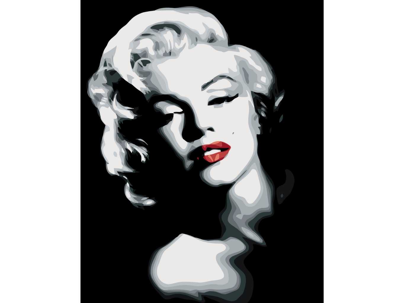 MALUJEŠ Malování podle čísel - ČERNOBÍLÁ MARILYN Rozměr: 40x50 cm, Rámování: vypnuté plátno na rám