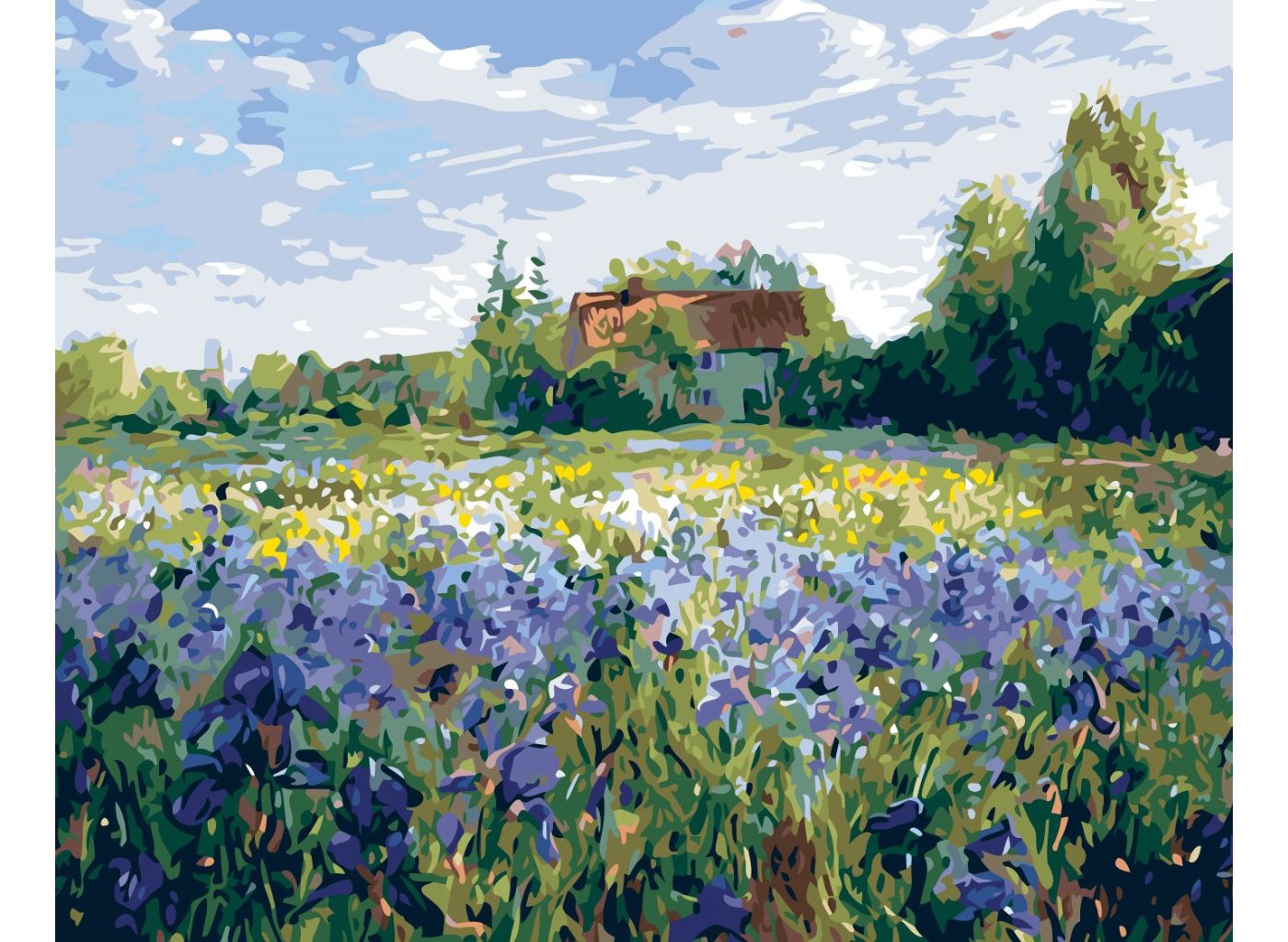MALUJEŠ Malování podle čísel - DŮM NA VENKOVĚ Rozměr: 30x40 cm, Rámování: vypnuté plátno na rám