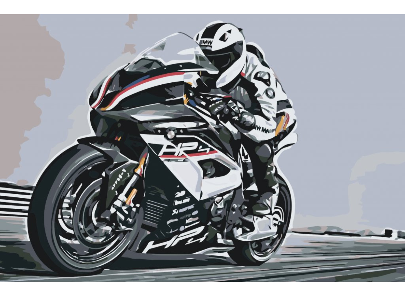 MALUJEŠ Malování podle čísel - BMW HP4 Rozměr: 60x80 cm, Rámování: vypnuté plátno na rám
