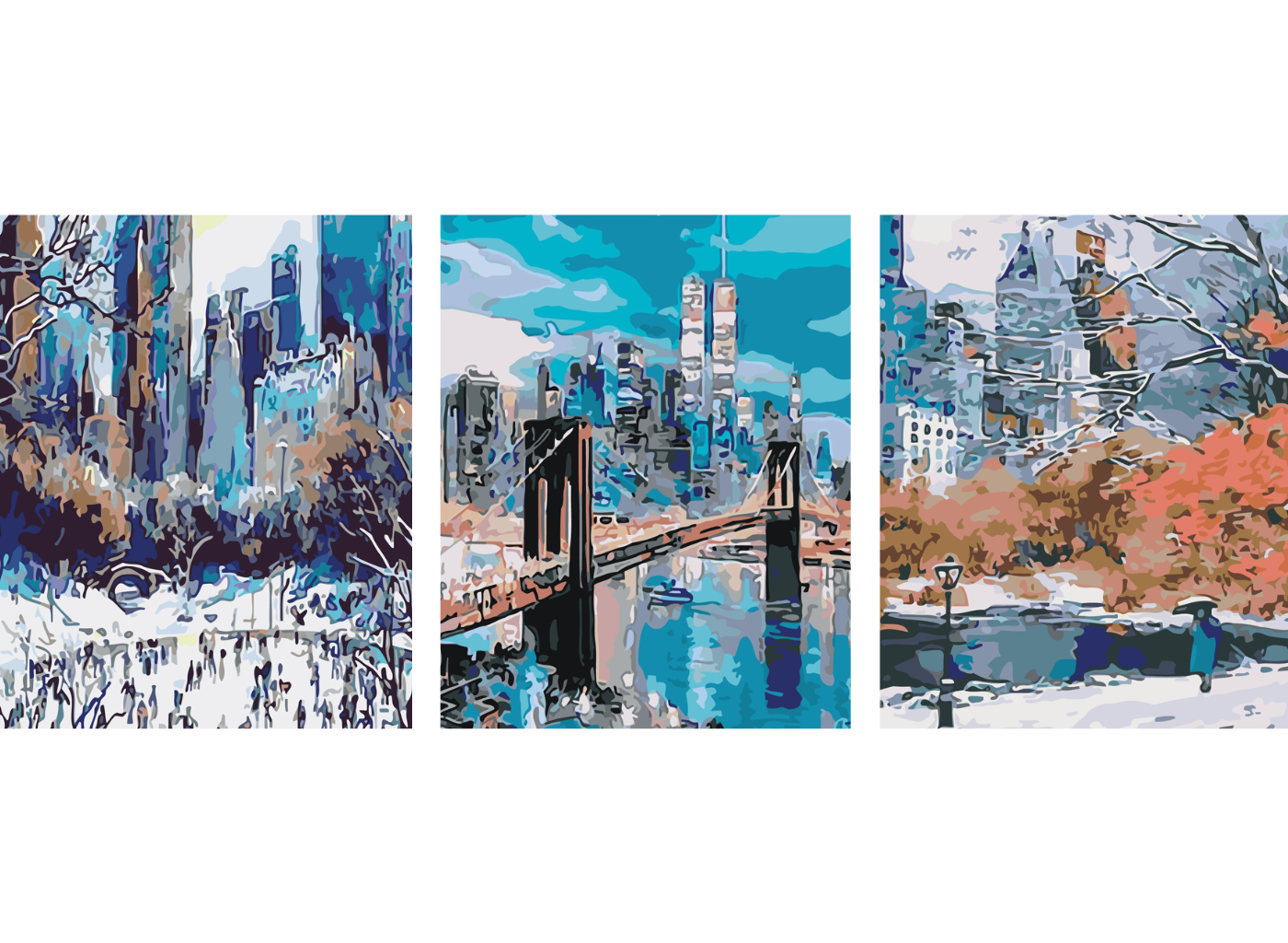 MALUJEŠ Malování podle čísel - SET NEW YORK Rozměr: 80x100 cm, Rámování: bez rámu a bez vypnutí plátna