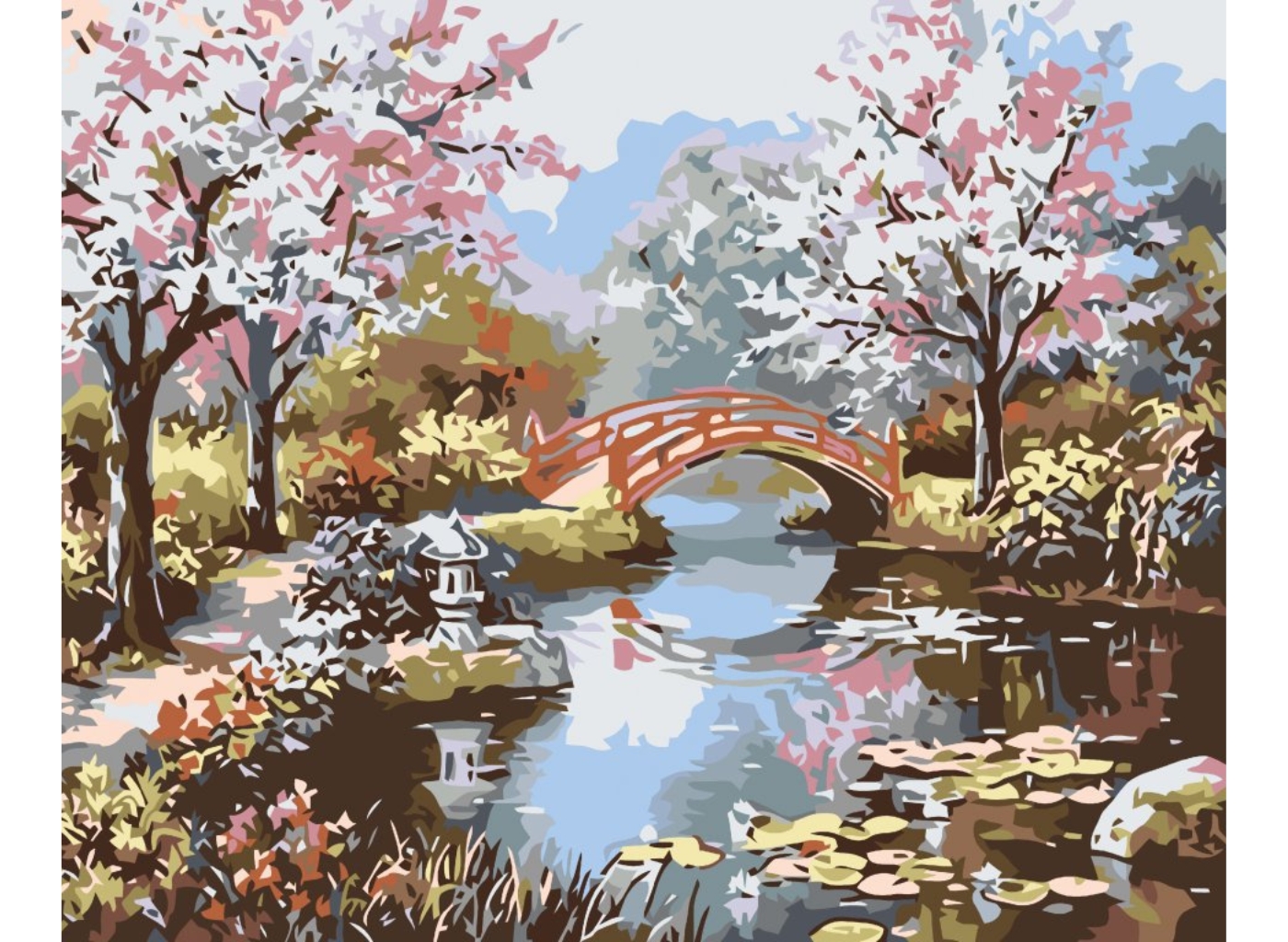 MALUJEŠ Malování podle čísel - JAPONSKÁ ZAHRADA Rozměr: 80x100 cm, Rámování: bez rámu a bez vypnutí plátna