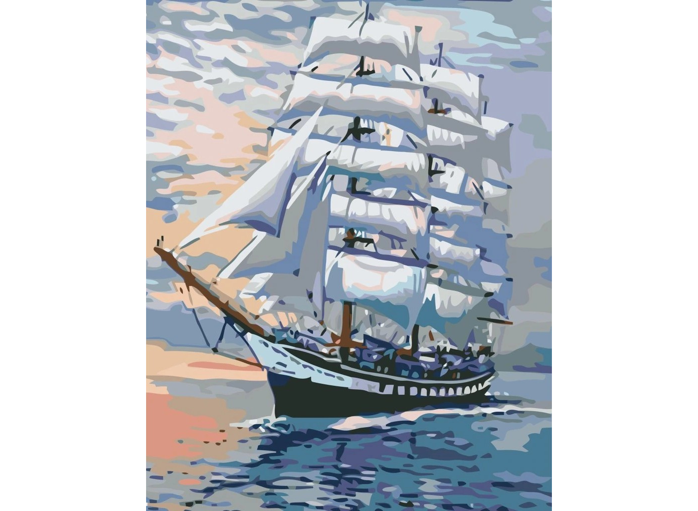 MALUJEŠ Malování podle čísel - VELKÁ PLACHETNICE Rozměr: 40x50 cm, Rámování: bez rámu a bez vypnutí plátna