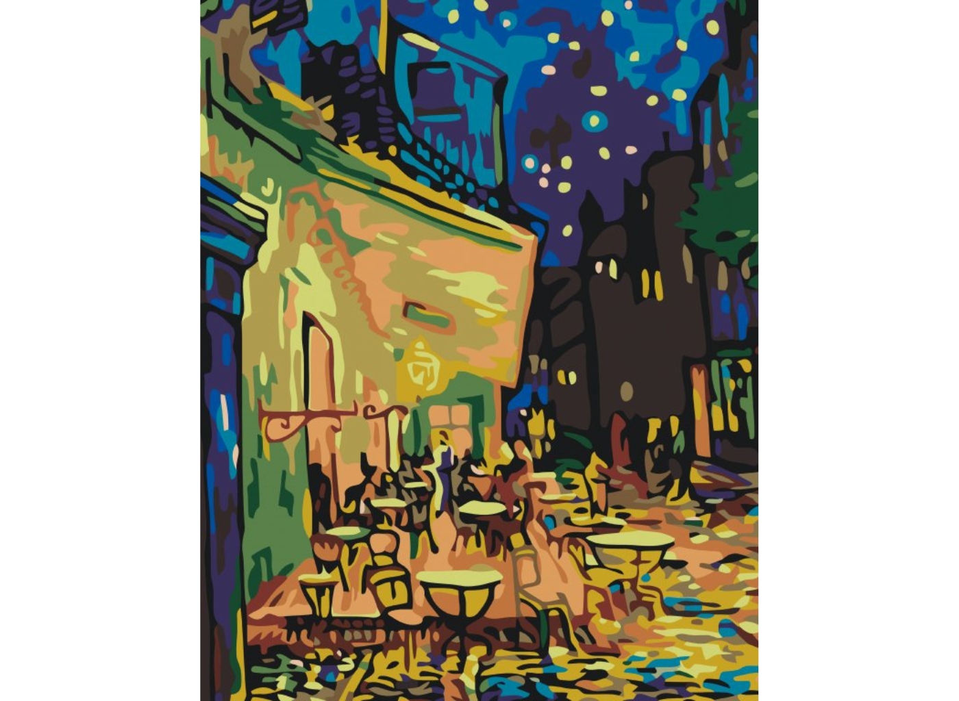 Levně Malování podle čísel - NOČNÍ KAVÁRNA (VAN GOGH) Rozměr: 60x80 cm, Rámování: bez rámu a bez vypnutí plátna