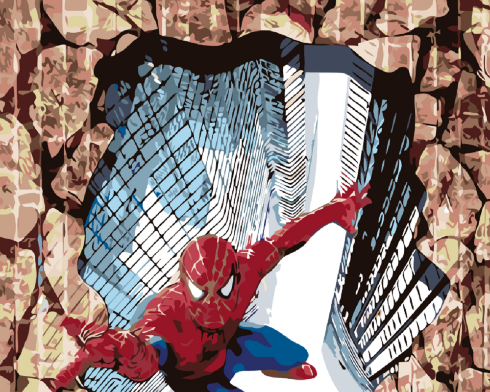 MALUJEŠ Malování podle čísel - SPIDERMAN 3D Rozměr: 80x100 cm, Rámování: vypnuté plátno na rám