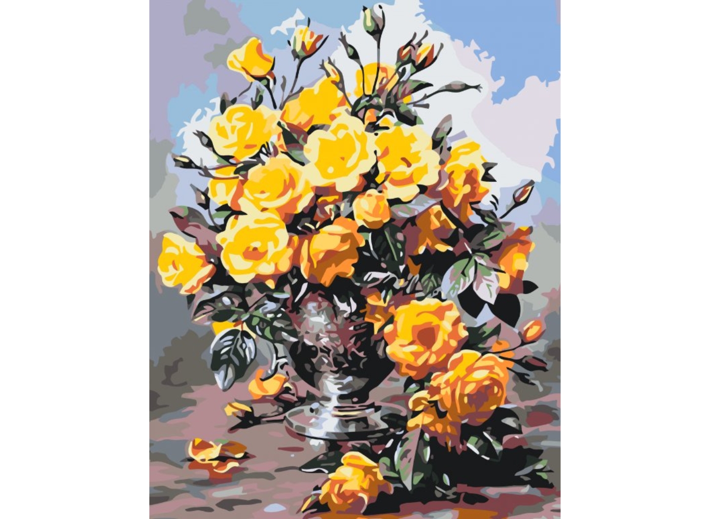 MALUJEŠ Malování podle čísel - ŽLUTÉ RŮŽE Rozměr: 60x80 cm, Rámování: vypnuté plátno na rám