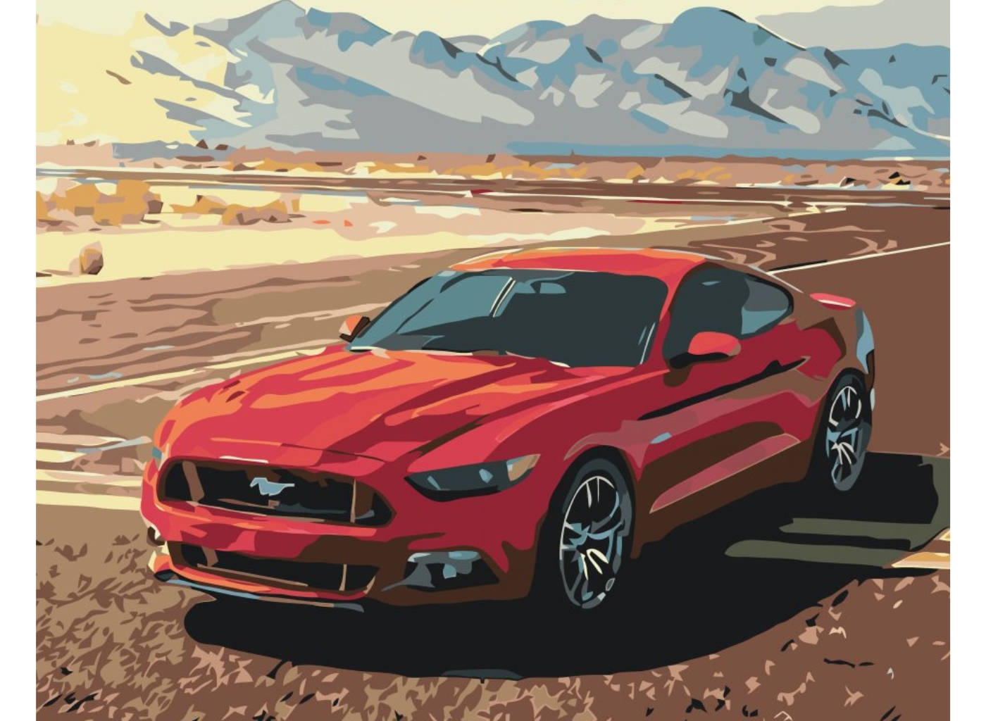 MALUJEŠ Malování podle čísel - MUSTANG Rozměr: 80x100 cm, Rámování: vypnuté plátno na rám
